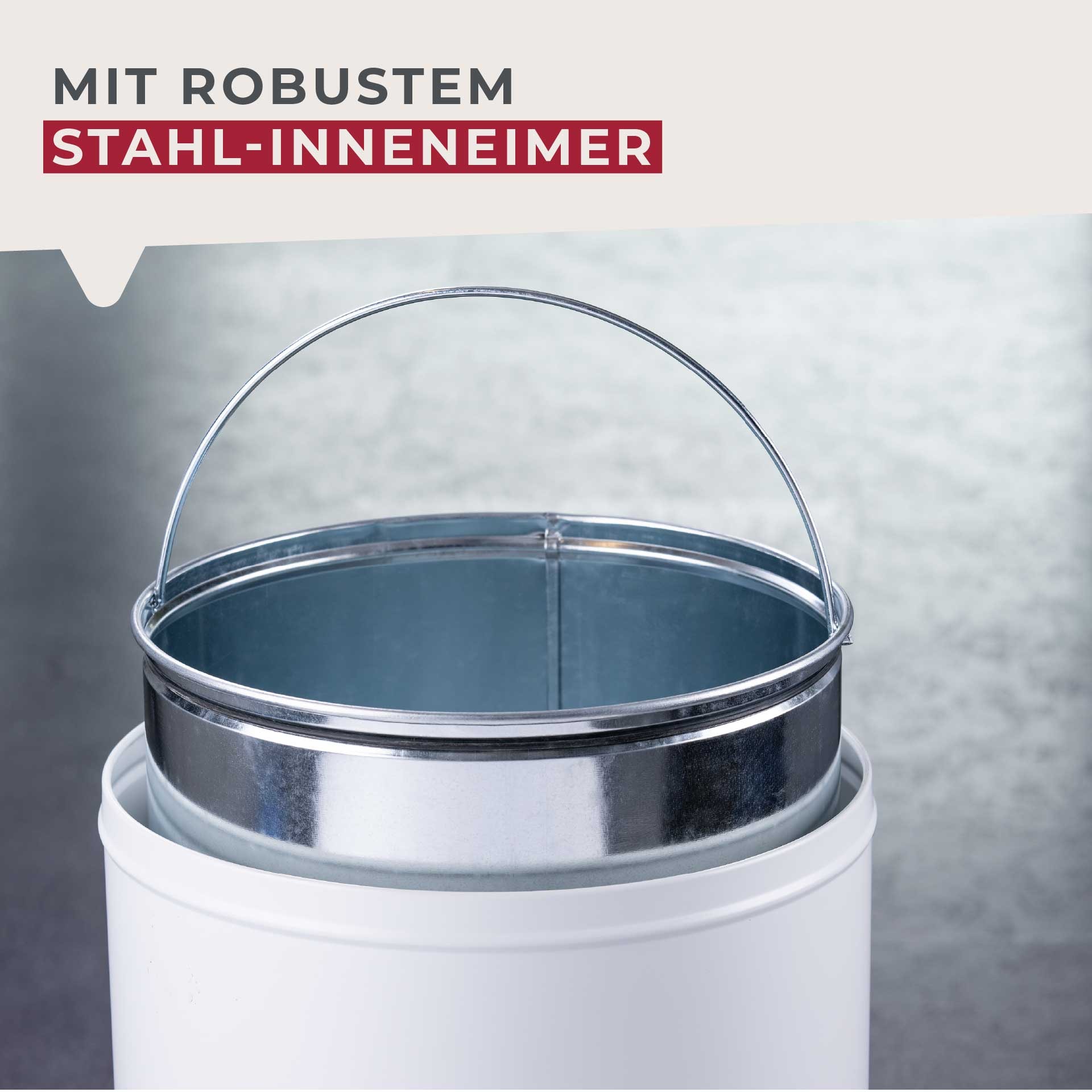 FACKELMANN Mülleimer »BERLIN, Push Abfalleimer 40L« 1 Behälter Retro-Design, großes Fassungsvolumen, lackiertes Edelstahlgehäuse