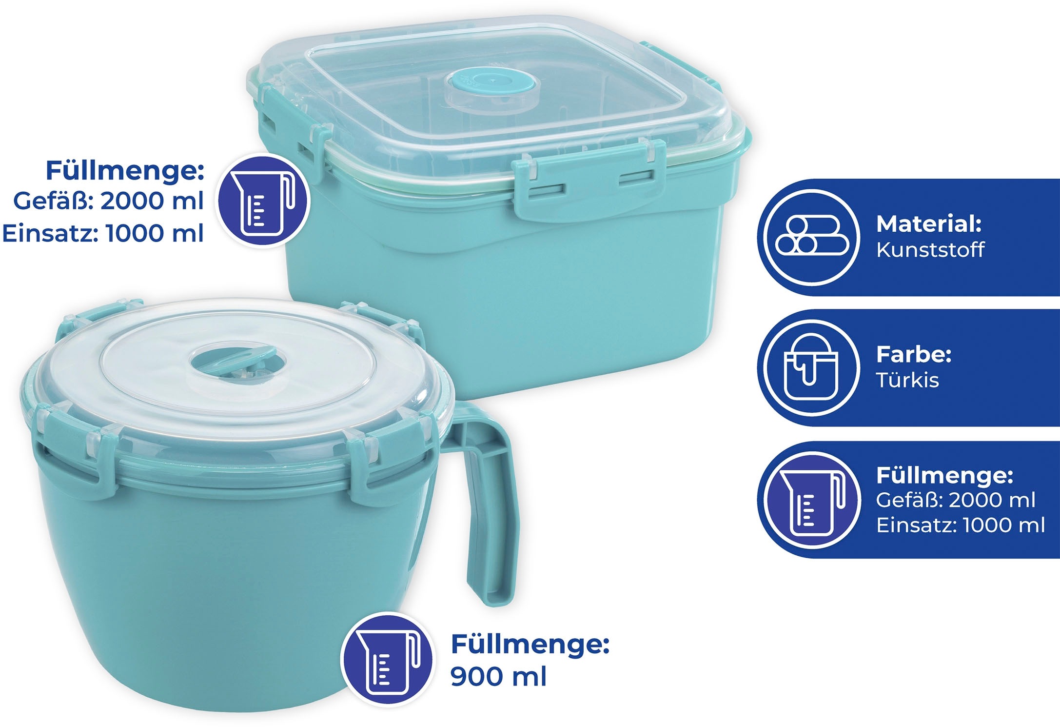 Maximex Dampfgarer »Mittagspause«, Mikrowellen-Geschirr (Dampfgarer/Tasse), spülmaschinenfest, Kunststoff