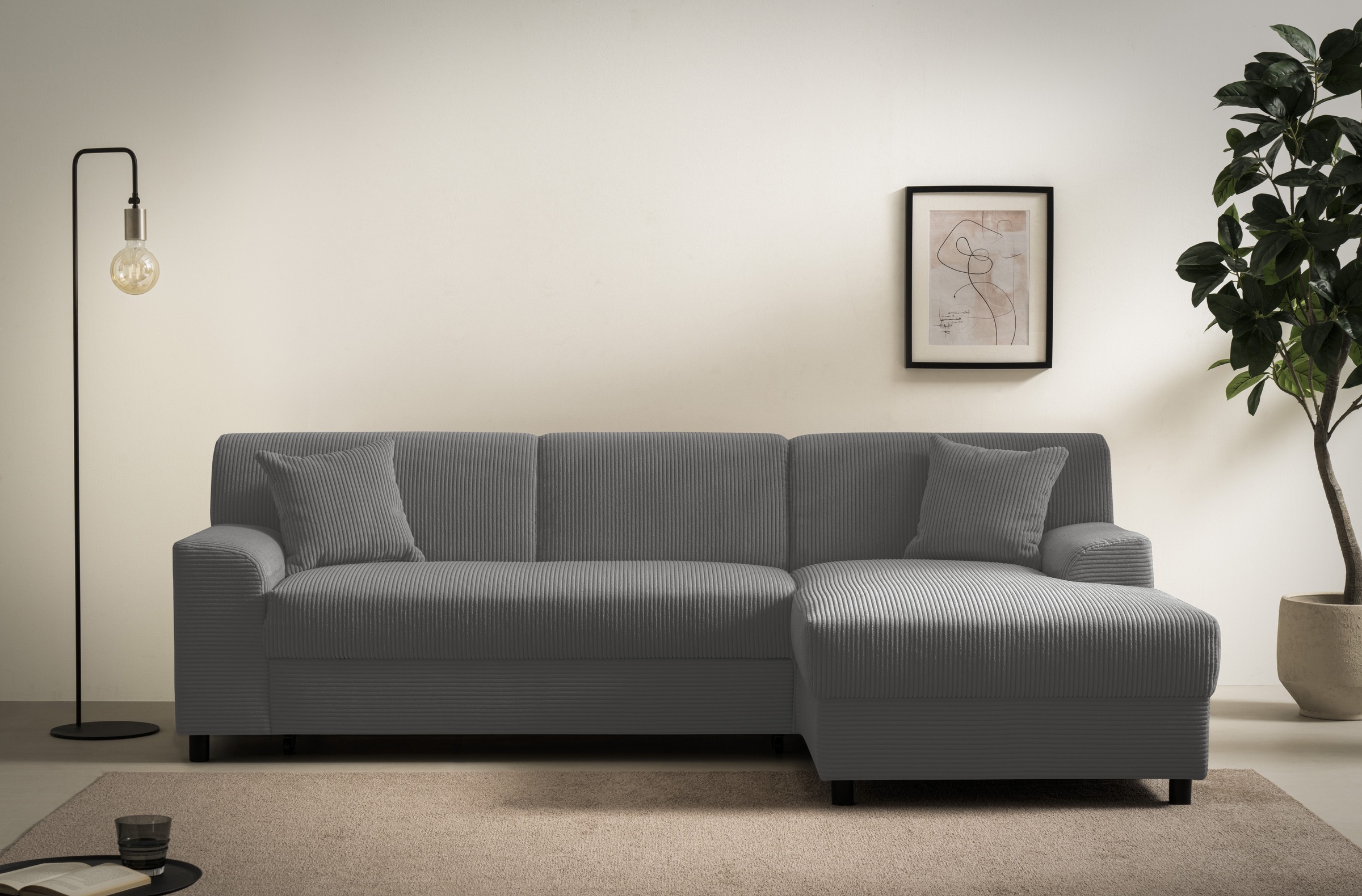 DOMO collection Ecksofa "Turah 2, L-Form, in Cord u. wasserabweisender Micr günstig online kaufen