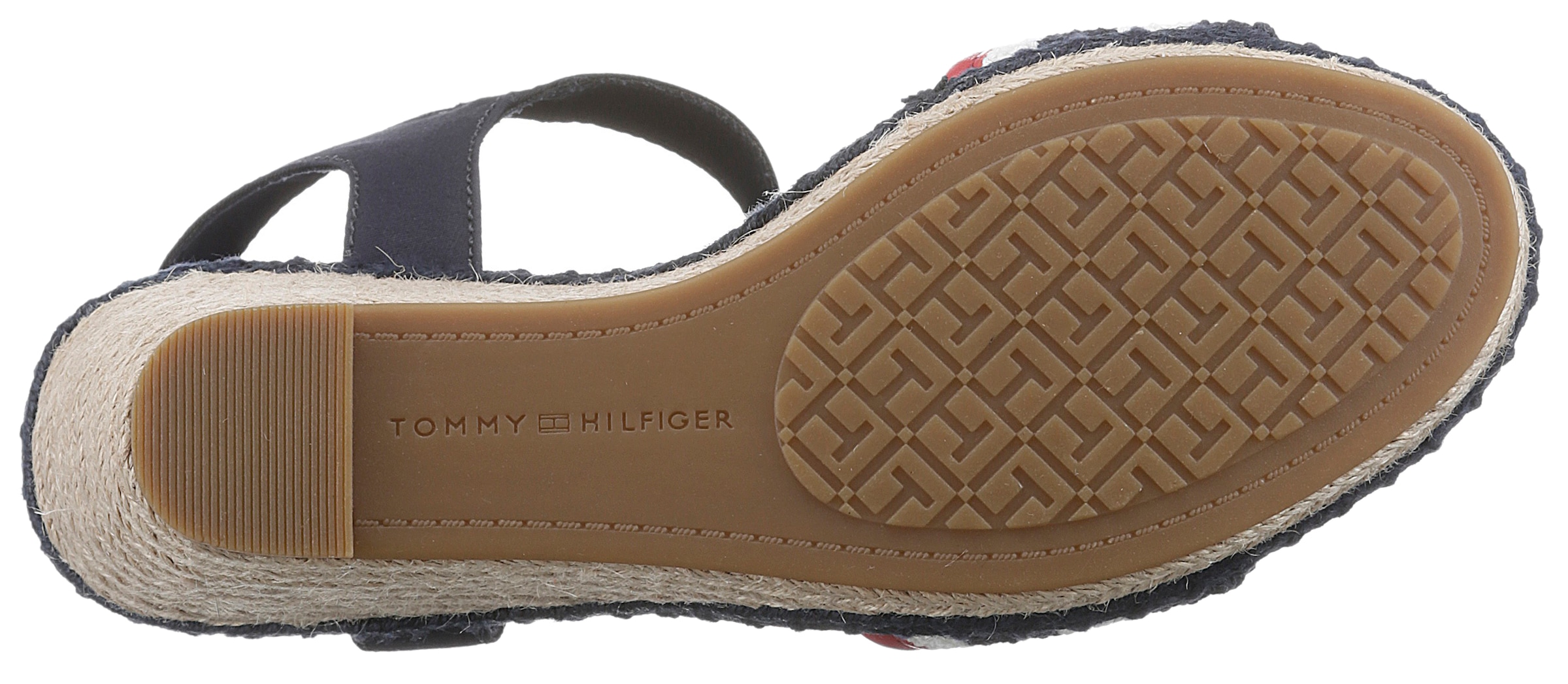 Tommy Hilfiger High-Heel-Sandalette »FEMININE CROCHET HIGH WEDGE«, mit verstellbarer Schnalle