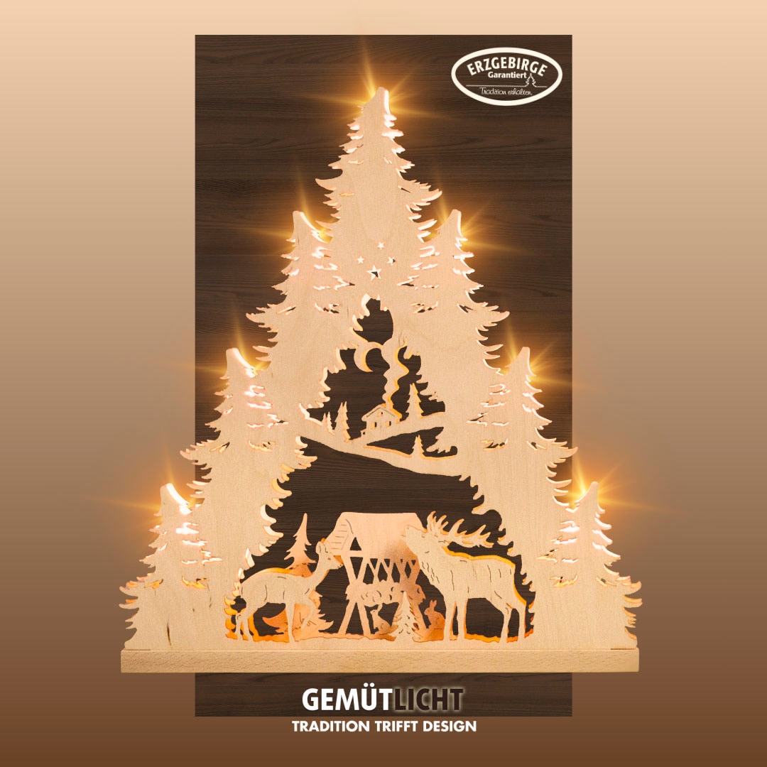 Weigla Lichterbogen »Hirschfamilie, Lichterspitze aus Holz, NATUR, Made in günstig online kaufen