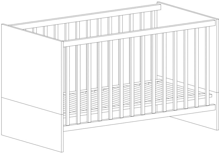 arthur berndt Babyzimmer-Komplettset »Cloe«, (Set, 3 tlg., Kinderbett, Schrank, Wickelkommode), Made in Germany; mit Kinderbett, Schrank und Wickelkommode