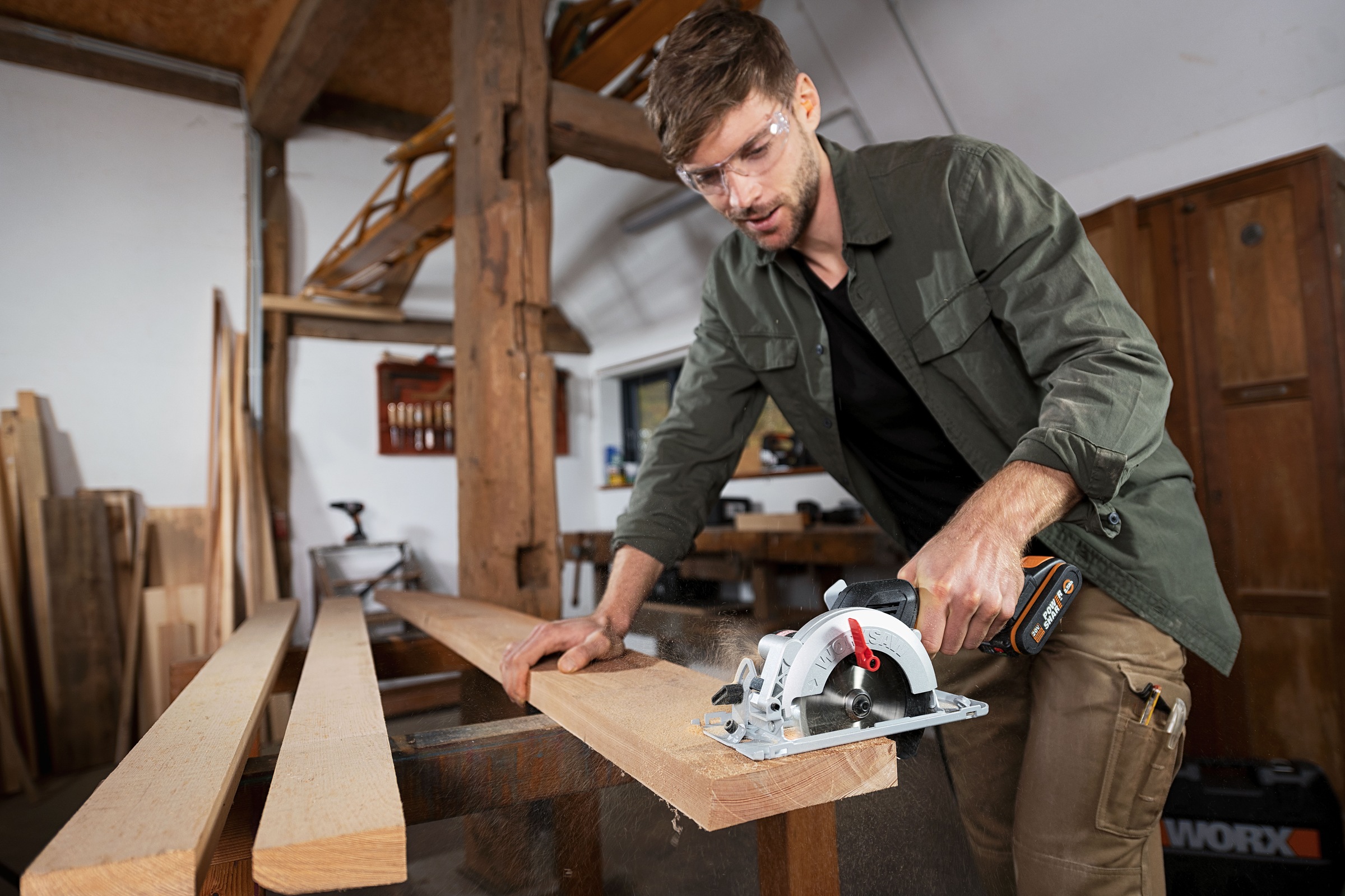 Worx Akku-Handkreissäge »WX531.9 NITRO«, für präzise Schnitte in Holz, Metall, PVC uvm., ohne Akku & Ladegerät