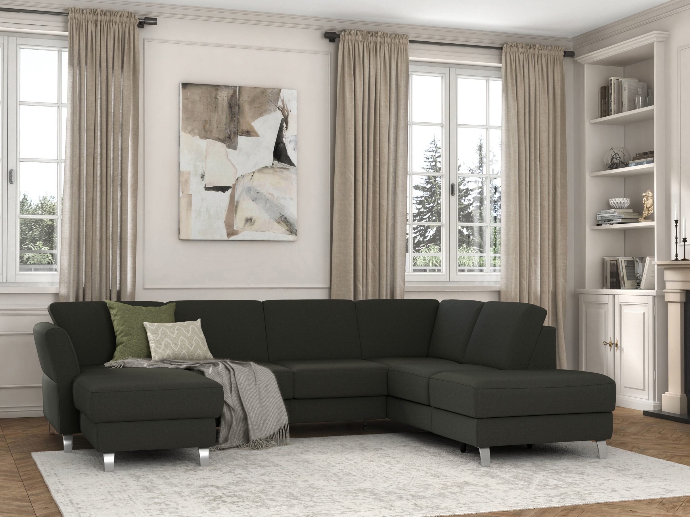 sit&more Wohnlandschaft »Visby U-Form« Wahlweise mit Bettfunktion und Staur günstig online kaufen