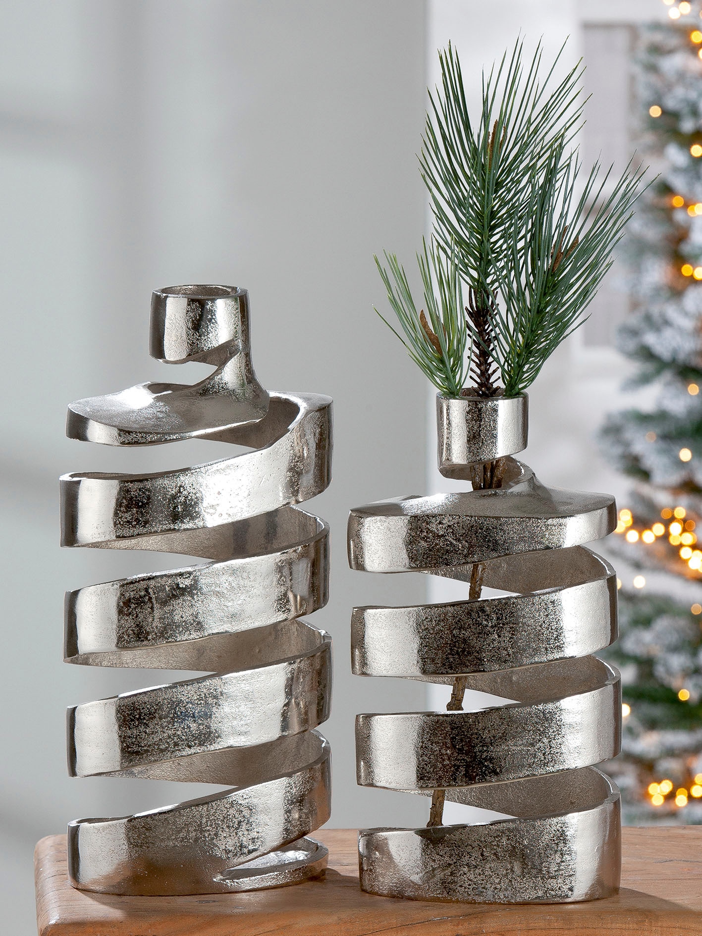 GILDE Dekovase »Twister« aus Aluminium, Höhe ca. 35 cm