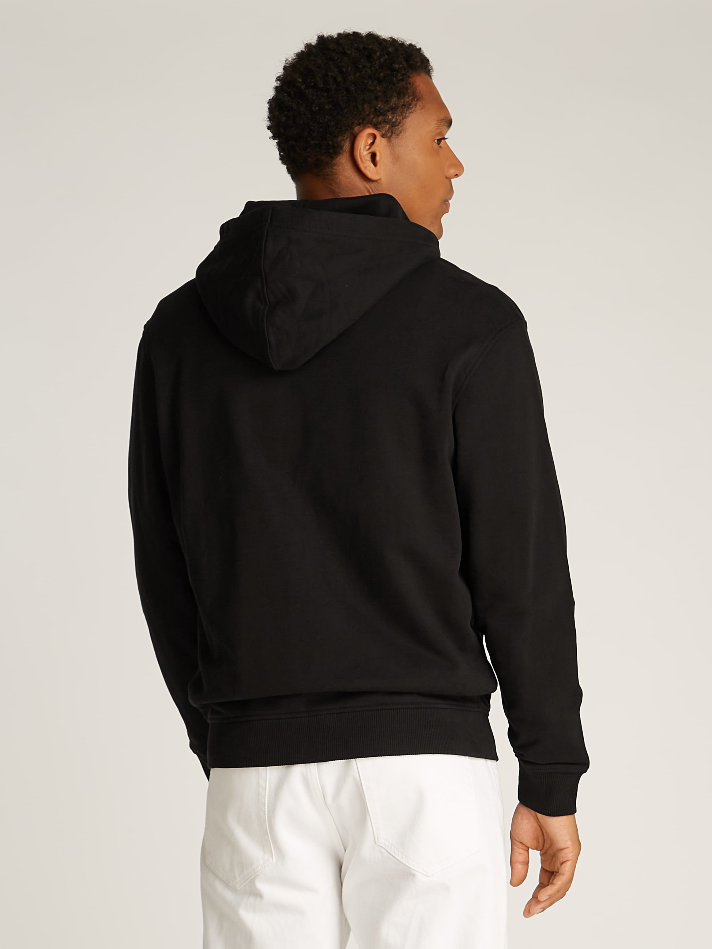 Calvin Klein Jeans Sweatjacke »WOVEN LABEL ZIP THROUGH HOODIE«, mit Logopatch