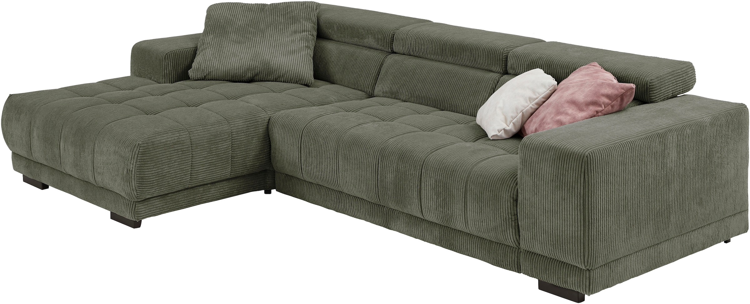 Die PlanBar Ecksofa »MP-IN15053 L-Form schmaler Schenkel« mit Kopfteilverstellung, wahlweise mit manueller Vorziehbank