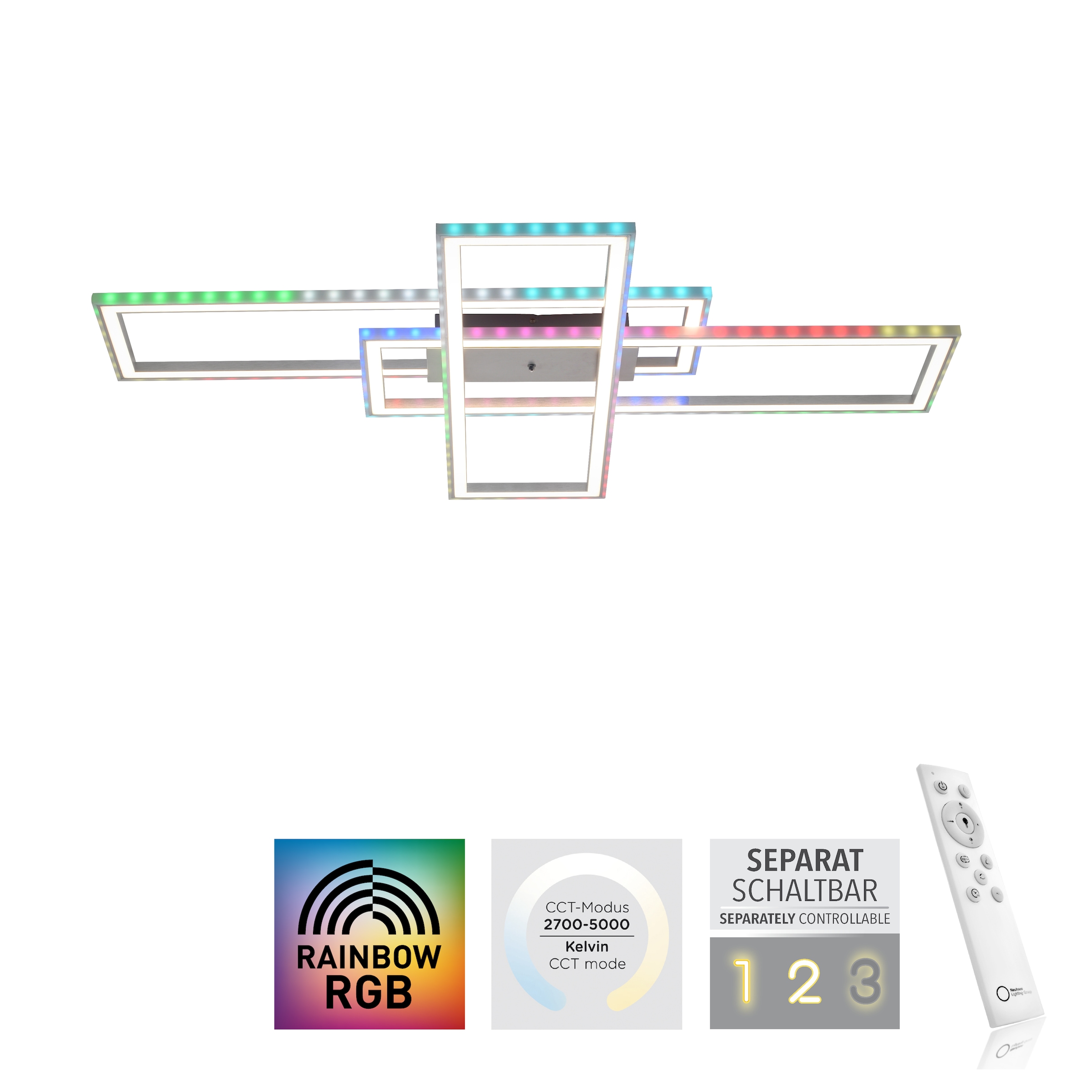 JUST LIGHT Deckenleuchte »FELIX60«, über online Fernbedienung, inkl. 2 bestellen RGB-Rainbow, Infrarot LED, - Fernbed., CCT flammig-flammig