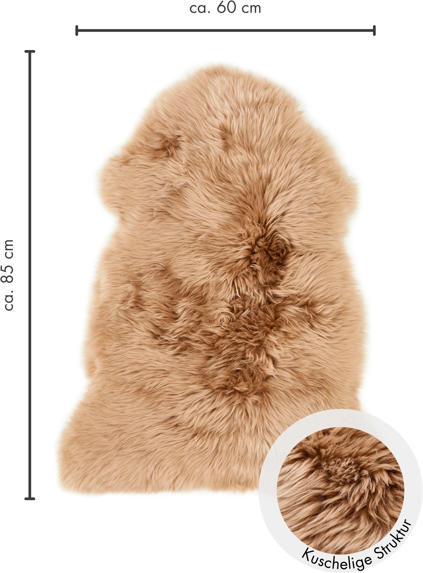 LUXOR living Fellteppich »Schaffell Namika«, fellförmig, 50 mm Höhe, echtes Lammfell, weich & flauschig, große Farbauswahl, in 2 Größen
