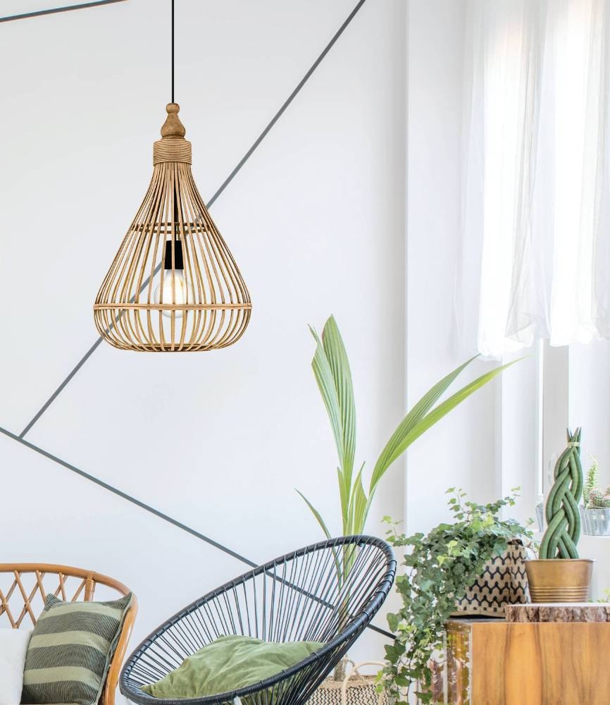 EGLO Hängeleuchte »AMSFIELD«, 1 flammig, Leuchtmittel E27 | ohne Leuchtmittel, Hängelampe Esstisch, Esszimmerlampe, Hängeleuchte, Lampe, E27, Ø 35 cm