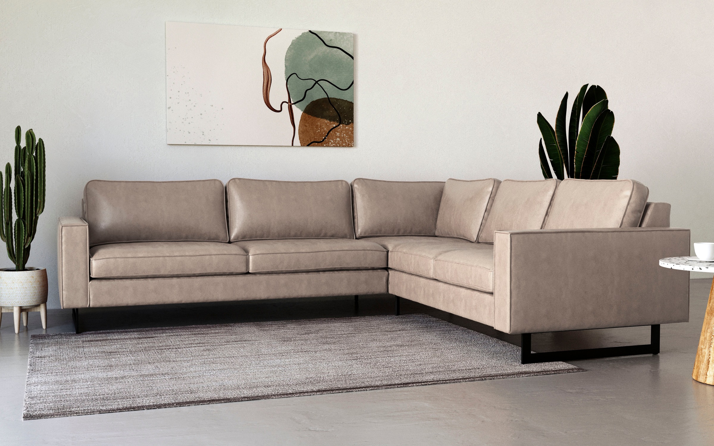 Places of Style Ecksofa »Pinto, XXL, 250/290 cm, langer Schenkel, Ottomane« günstig online kaufen