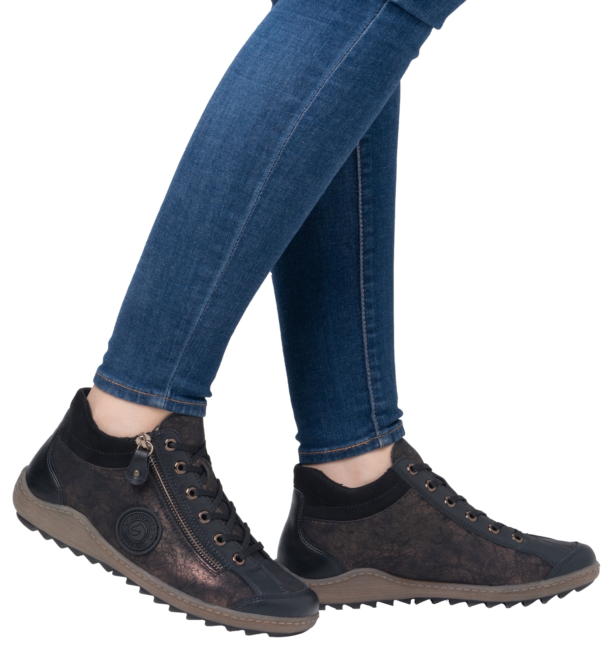 Remonte Schnürboots, Flats, Komfortschuh, Boots mit seitlichem Reißverschluss