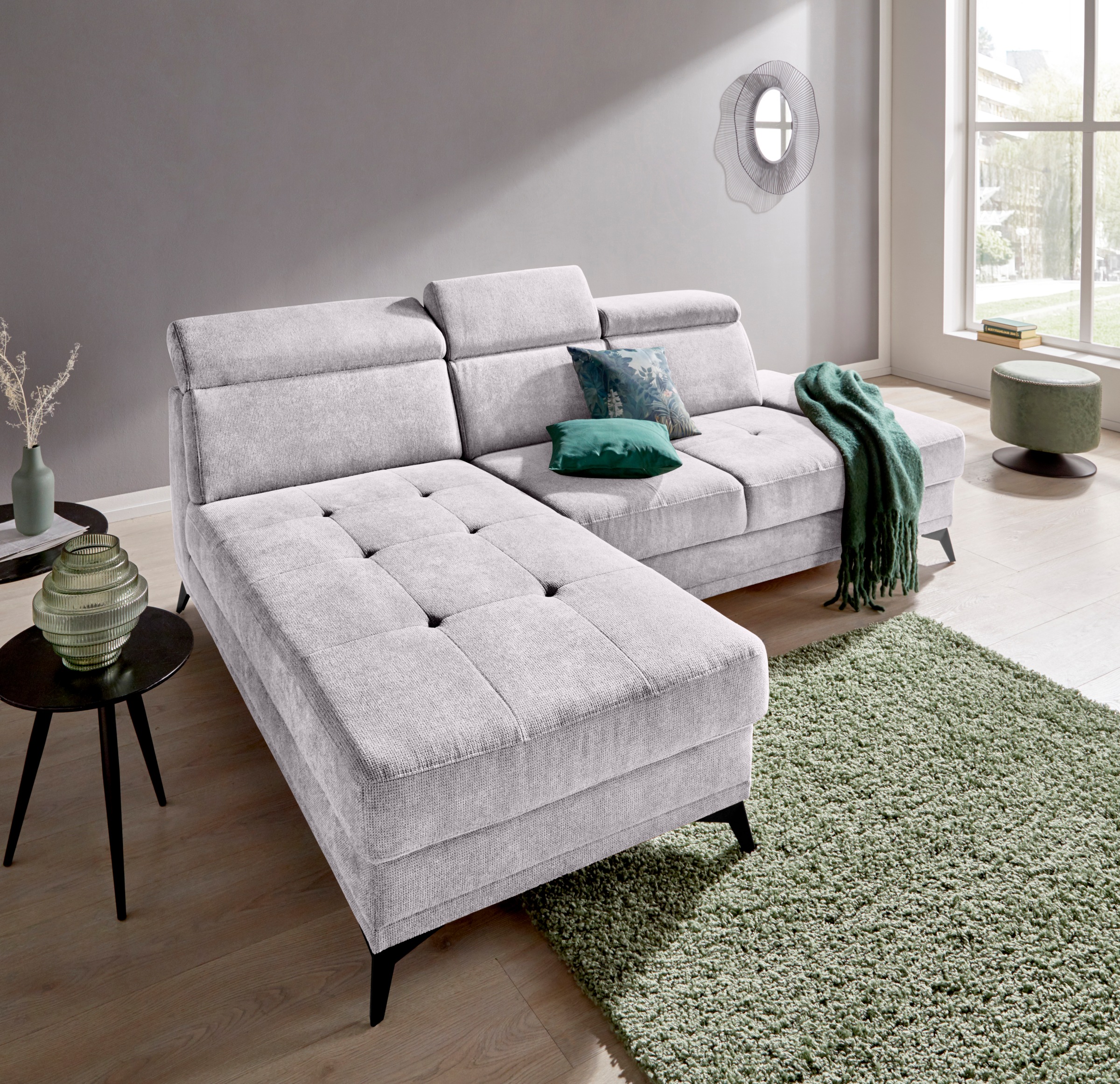 INOSIGN Ecksofa »Cardiz L-Form« inkl.Kopfteilverstellung und Federkern wahl günstig online kaufen