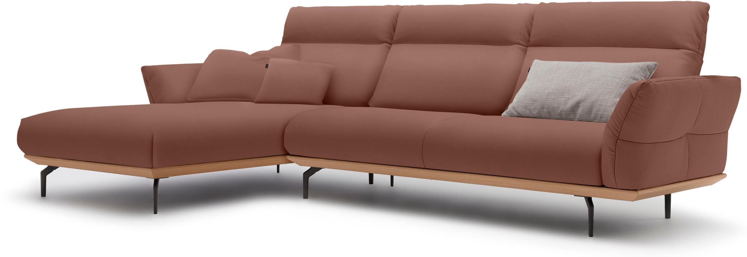 Creation BY ROLF BENZ Ecksofa »CR.460«, Sockel in Eiche, Winkelfüße in Umbr günstig online kaufen