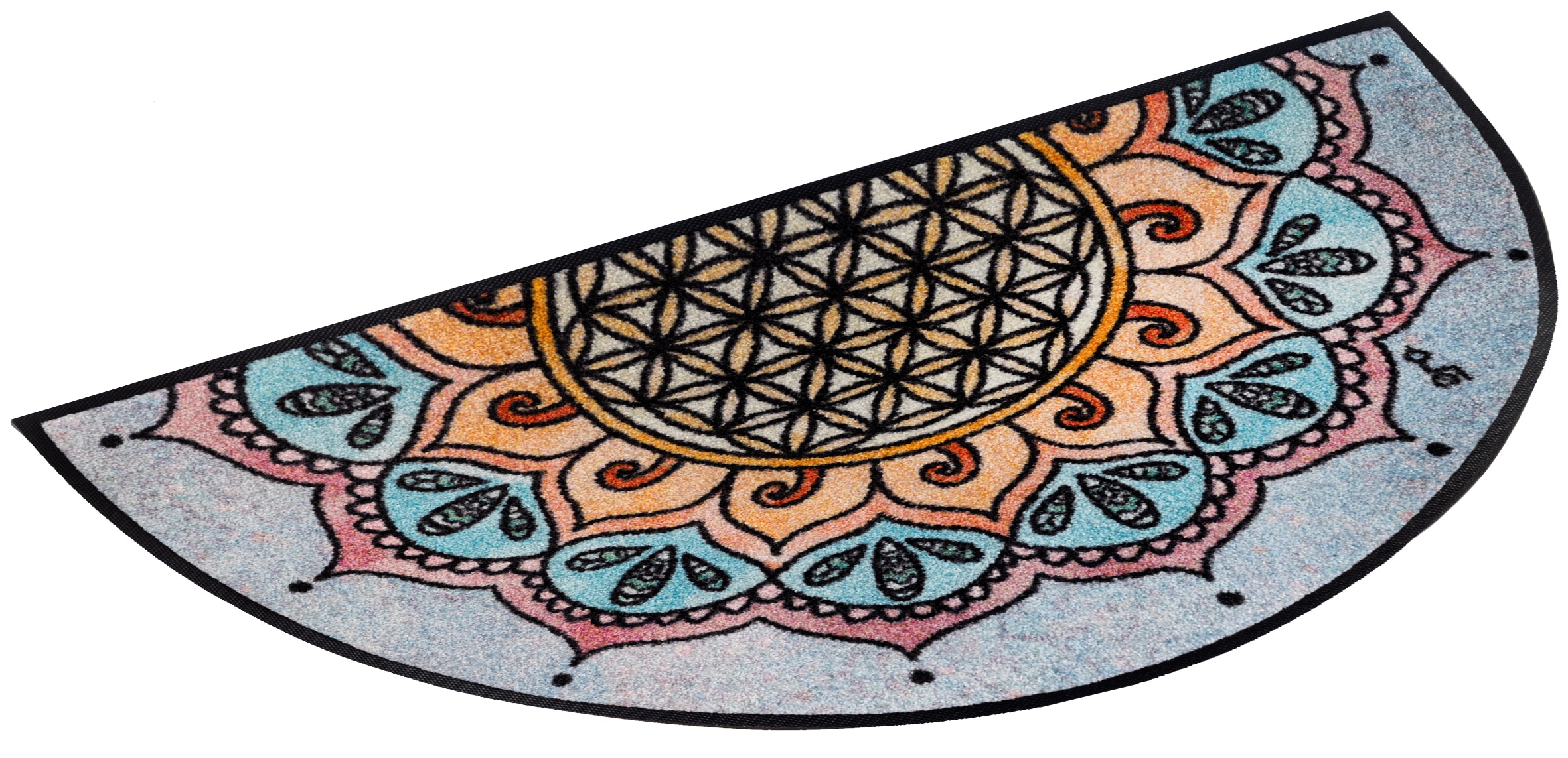 wash+dry by Kleen-Tex Fußmatte »Round Harmony Pattern« rechteckig 7 mm Höhe