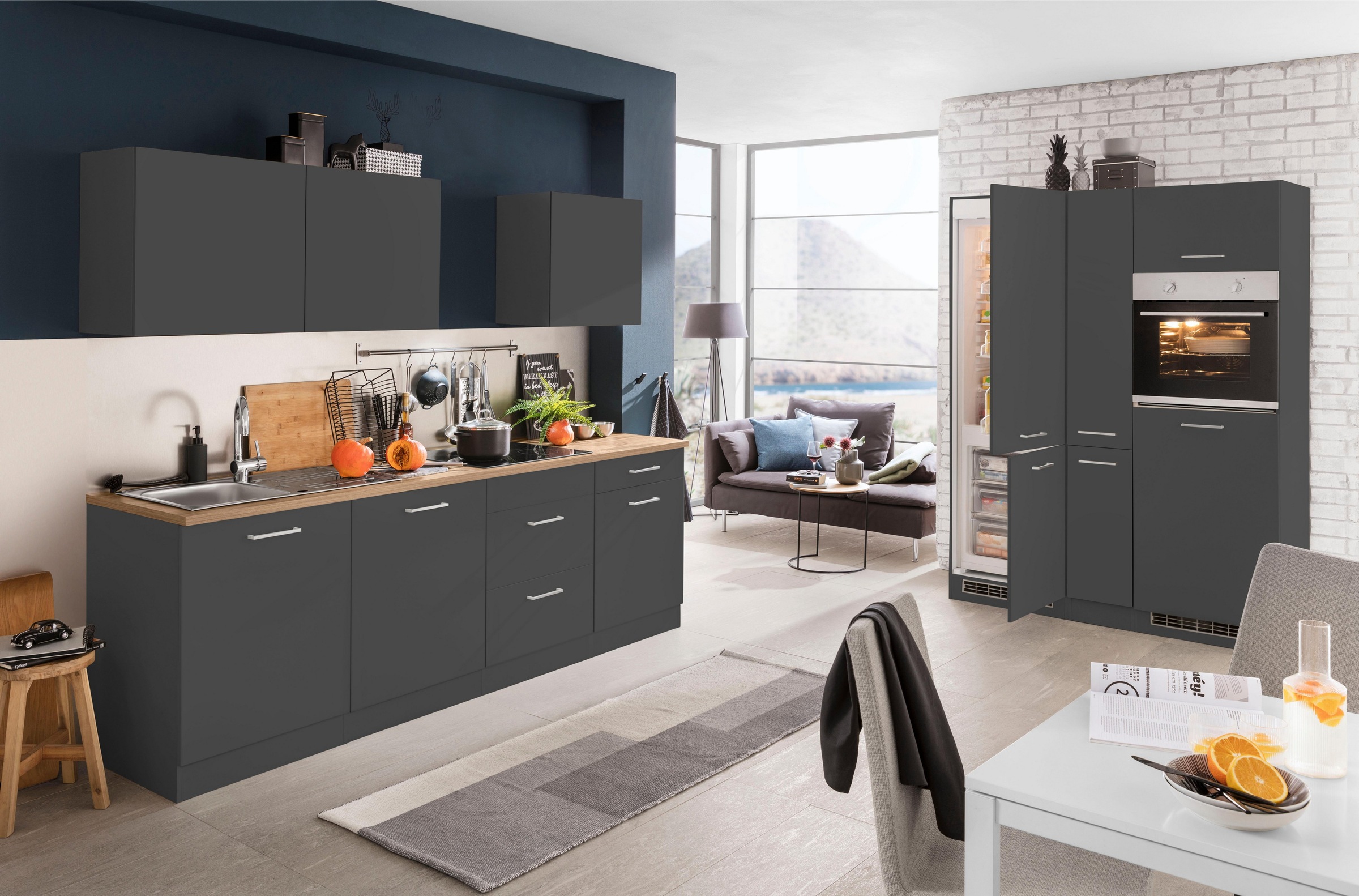 KOCHSTATION Küchenzeile »KS-Kehl«, ohne E-Geräte, Breite 390 cm, für Kühl/G günstig online kaufen