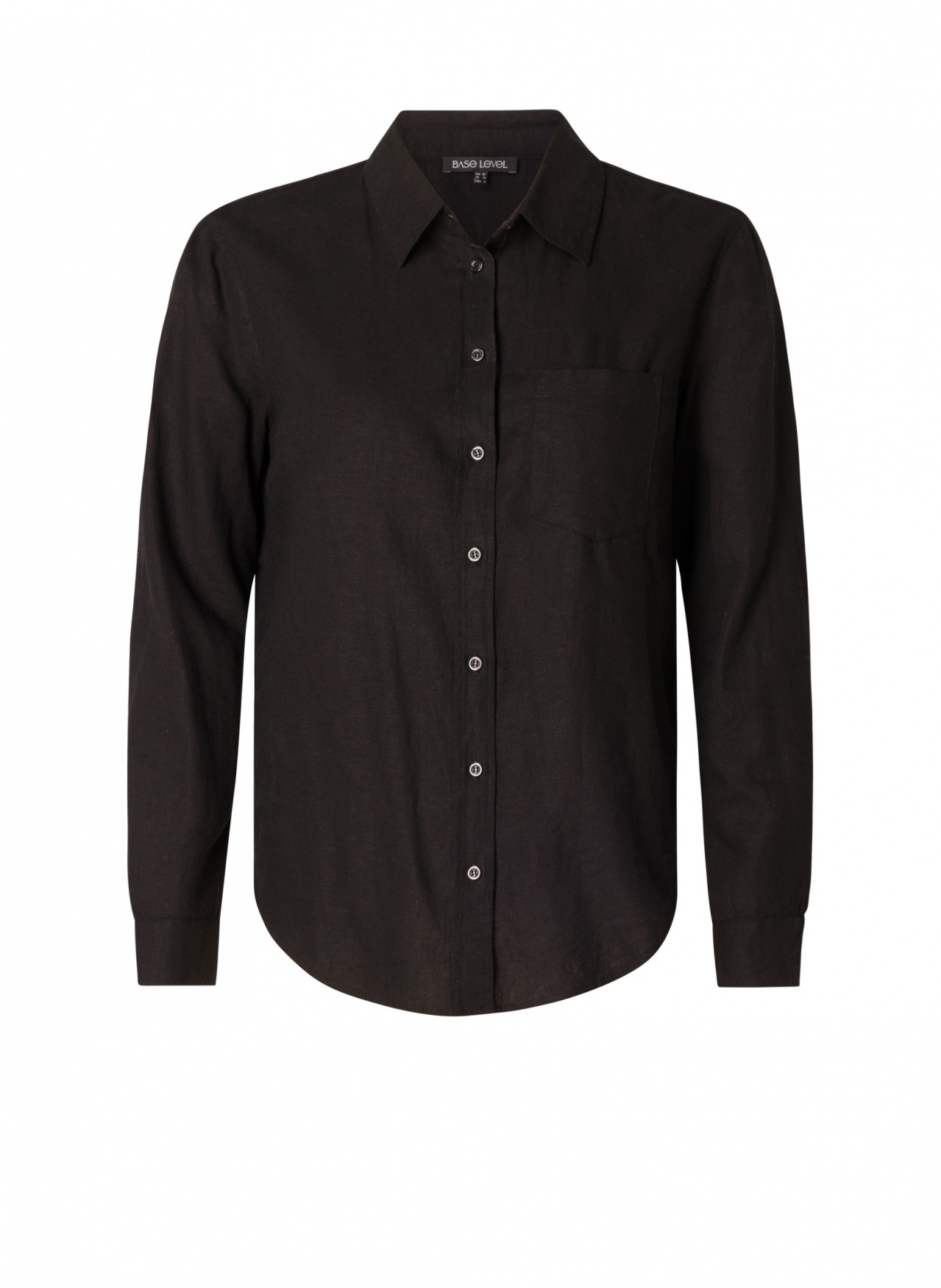 Base Level Curvy Langarmbluse »Yaella« mit Knopfleiste und aus Leinen