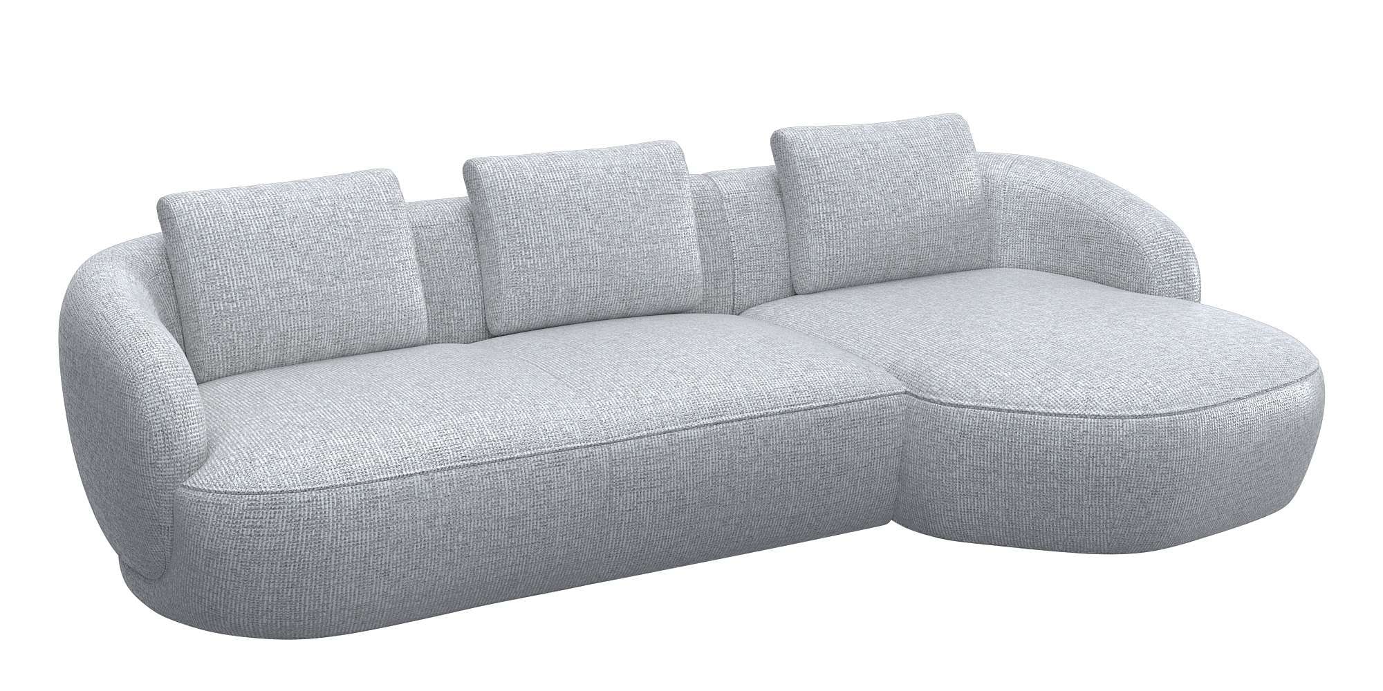 FLEXLUX Wohnlandschaft »Torino, rund, L-Form, Sofa-Ecke mit Recamiere, Long günstig online kaufen