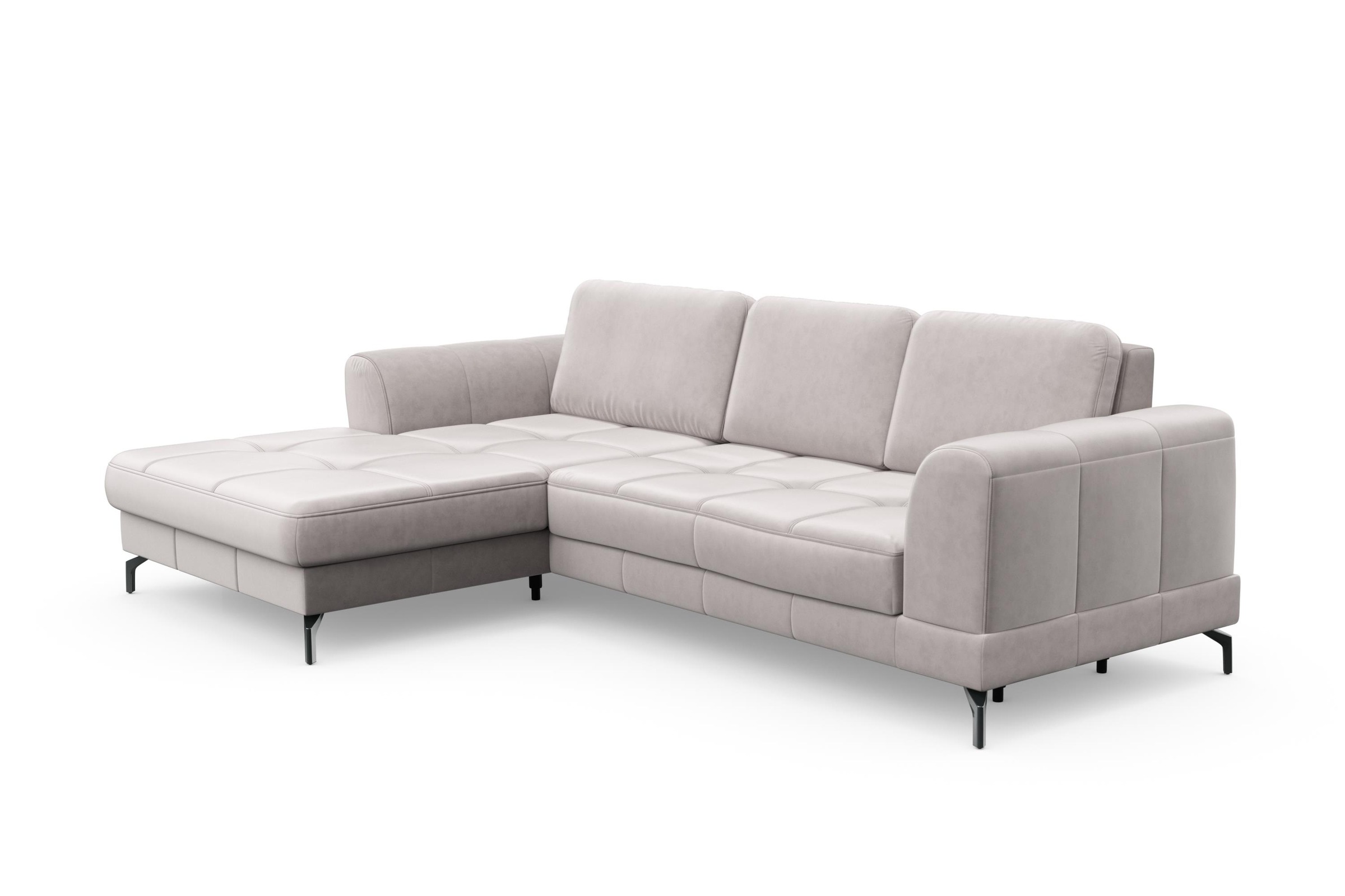 sit&more Ecksofa »Bendigo L-Form«, inklusive Sitztiefenverstellung, Bodenfreiheit 12 cm, in 2 Fußfarben