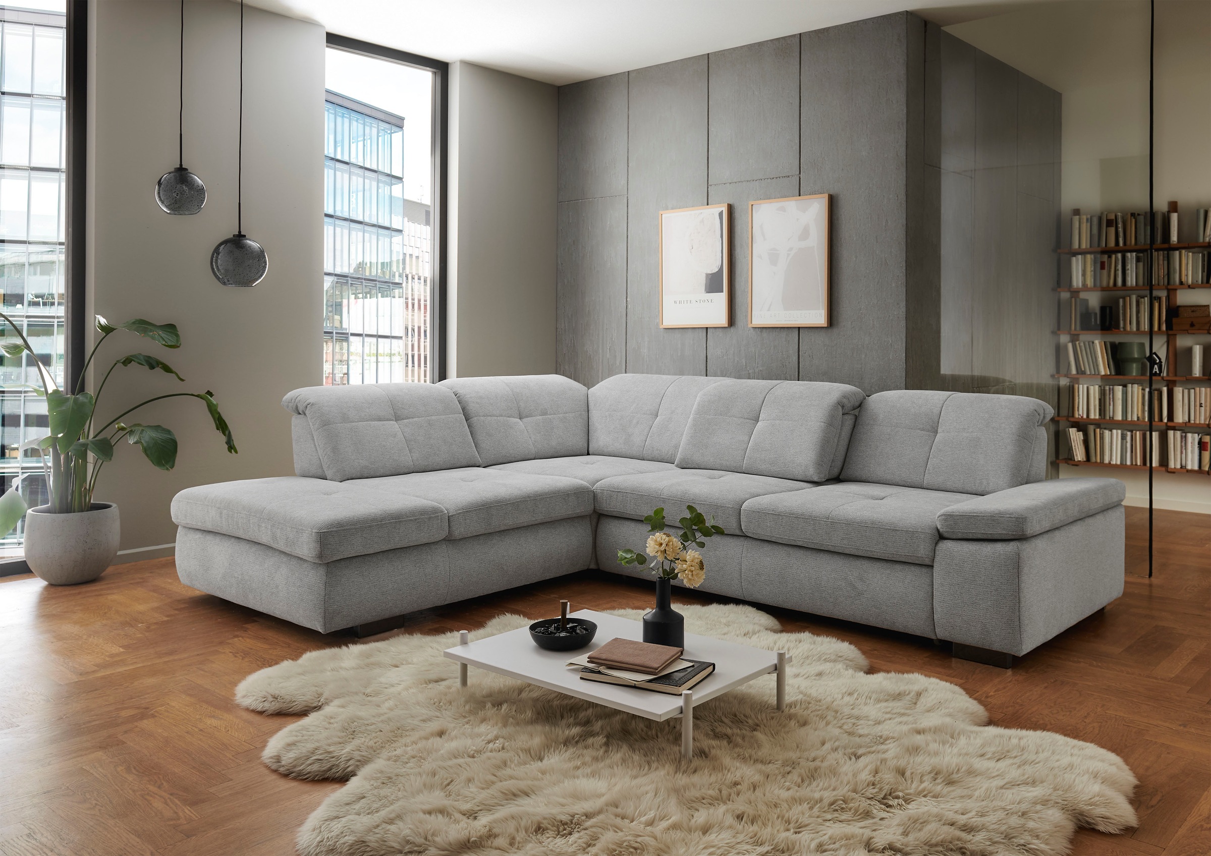 Die PlanBar Ecksofa »MP-IN16012 L-Form mit Federkern-Polsterung«, inkl. Sitztiefenverstellung, optional mit Funktionen
