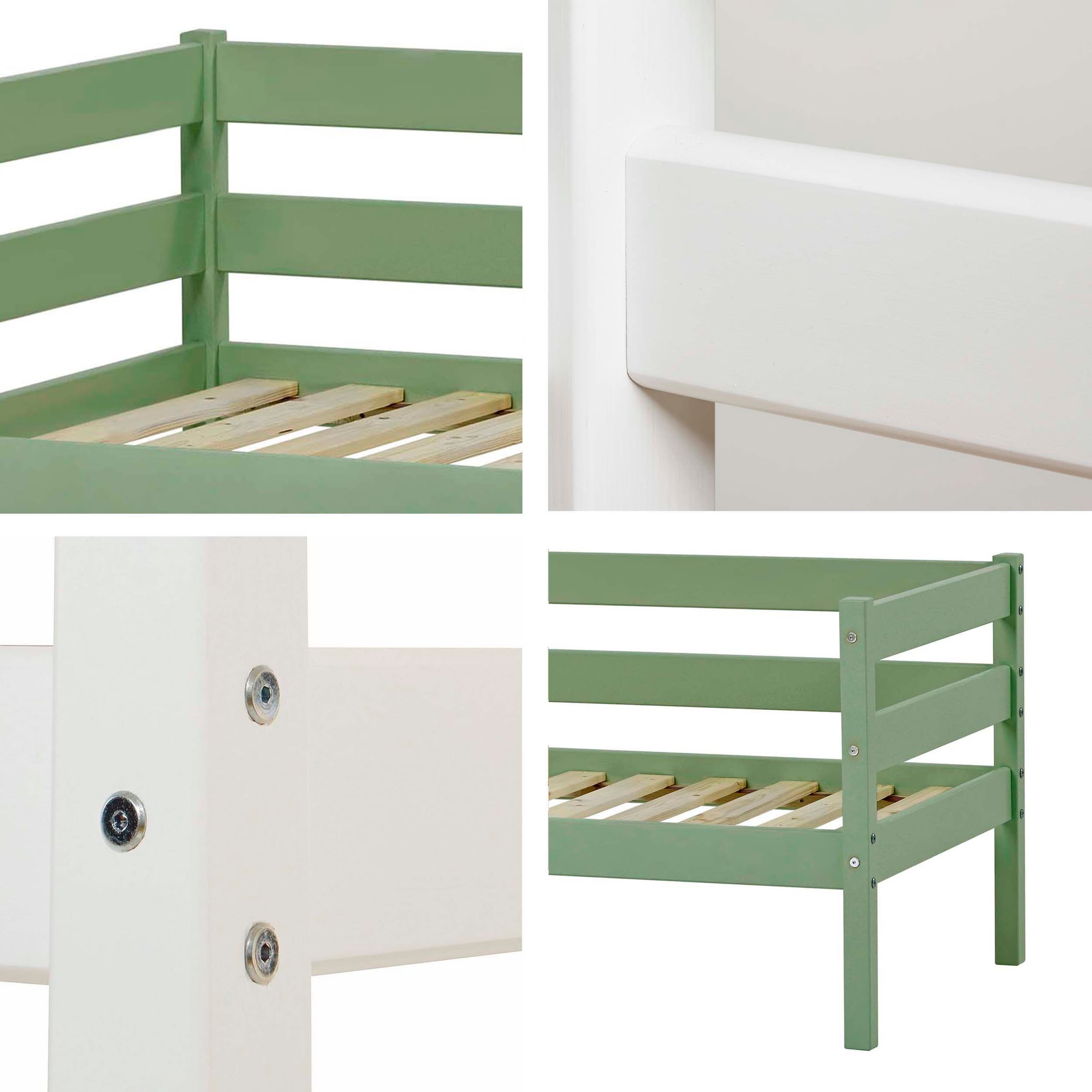 2. Bild von Hoppekids Einzelbett »ECO Comfort«, (Set), mit Rollrost in 8 Farben, wahlweise mit Matratze und Absturzsicherung