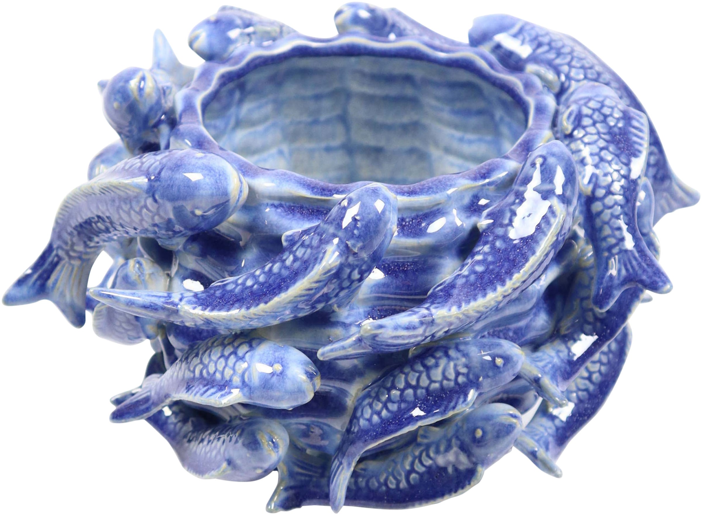 AM Design Dekovase »Blaue Keramikvase mit Fischen«, ein maritimes Design, d günstig online kaufen