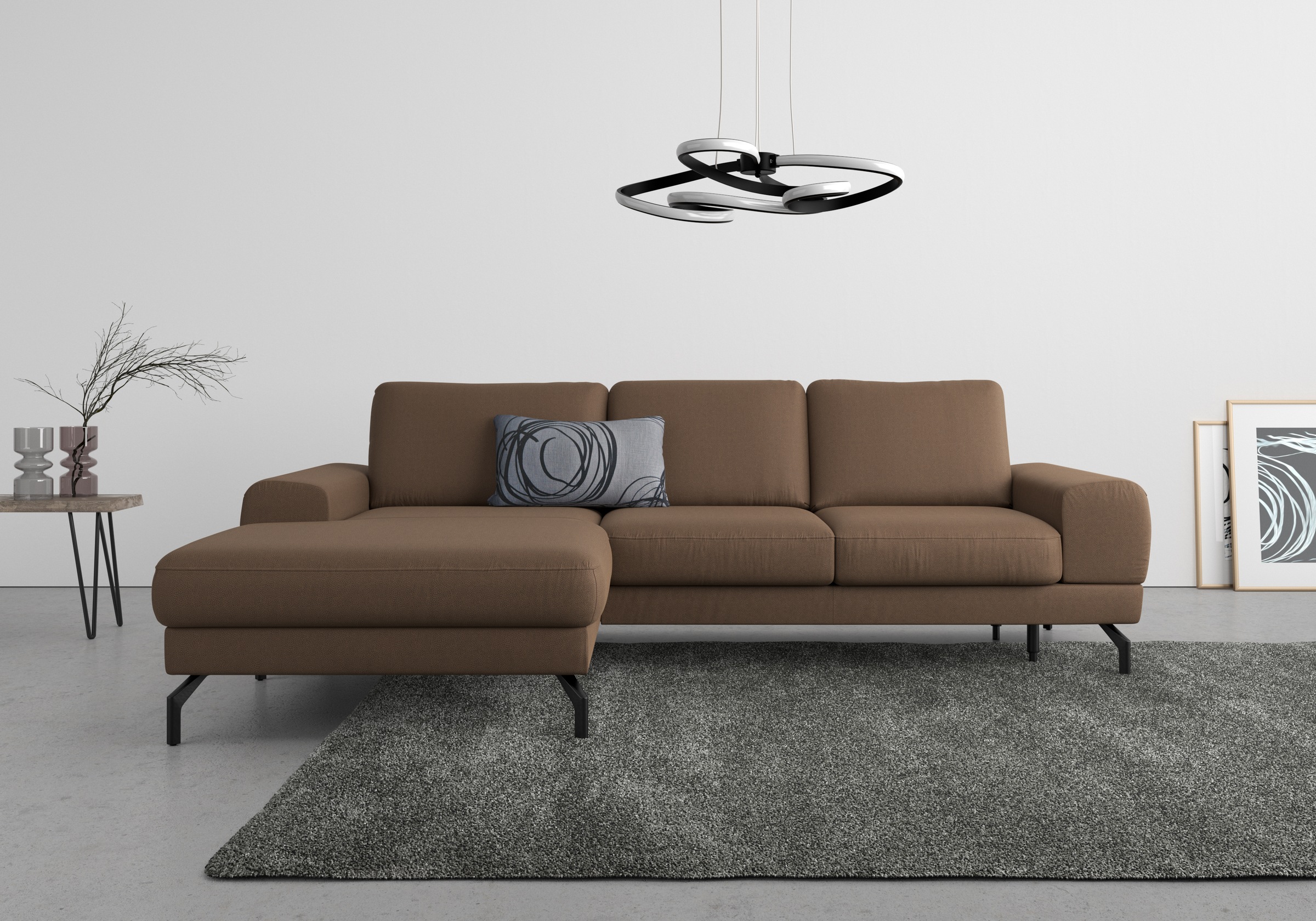 sit&more Ecksofa »Cinturo L-Form«, inklusive Sitztiefenverstellung und Federkern, Sitzhöhe 48 cm