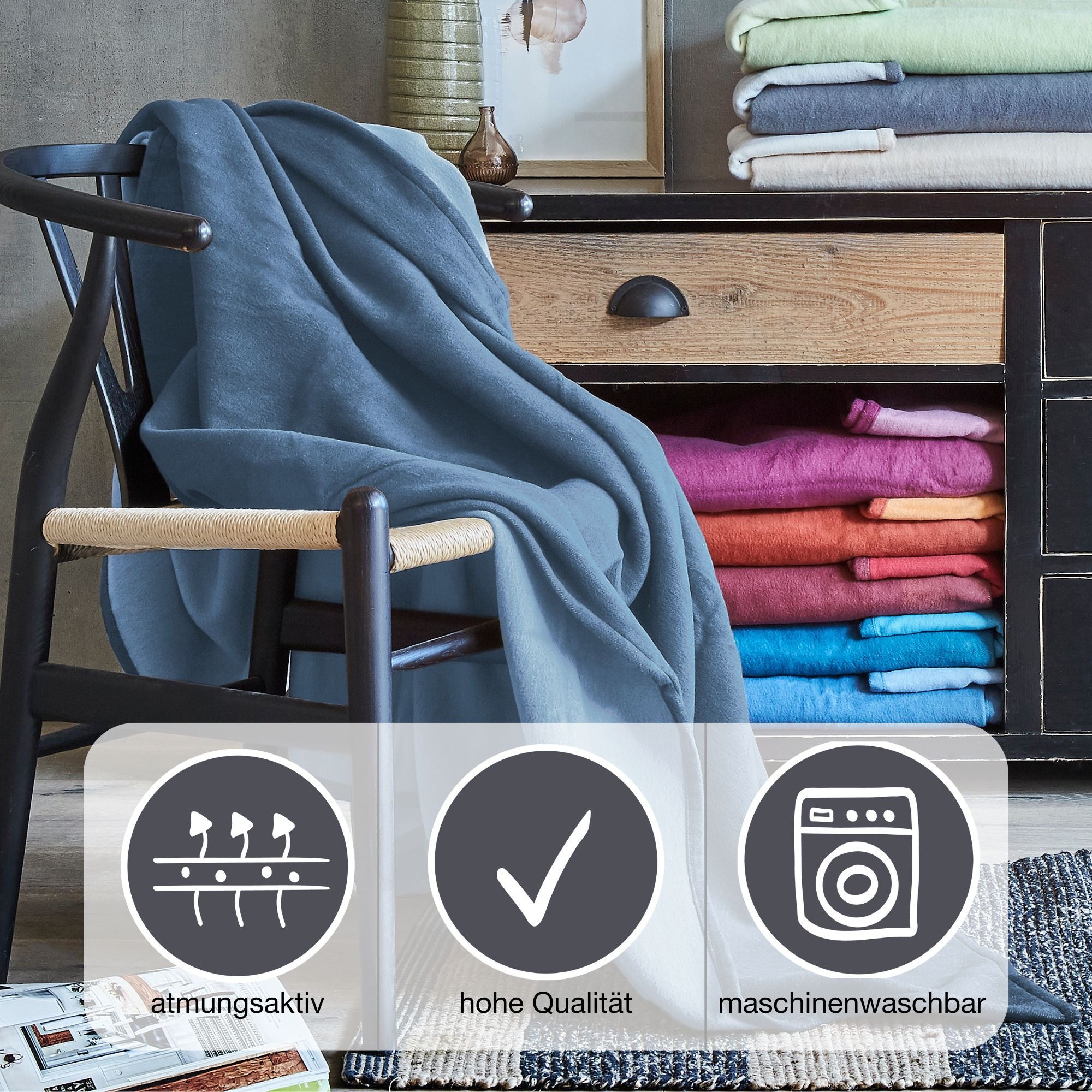 IBENA Wohndecke "Cotton Pur" in trendigen Farben günstig online kaufen