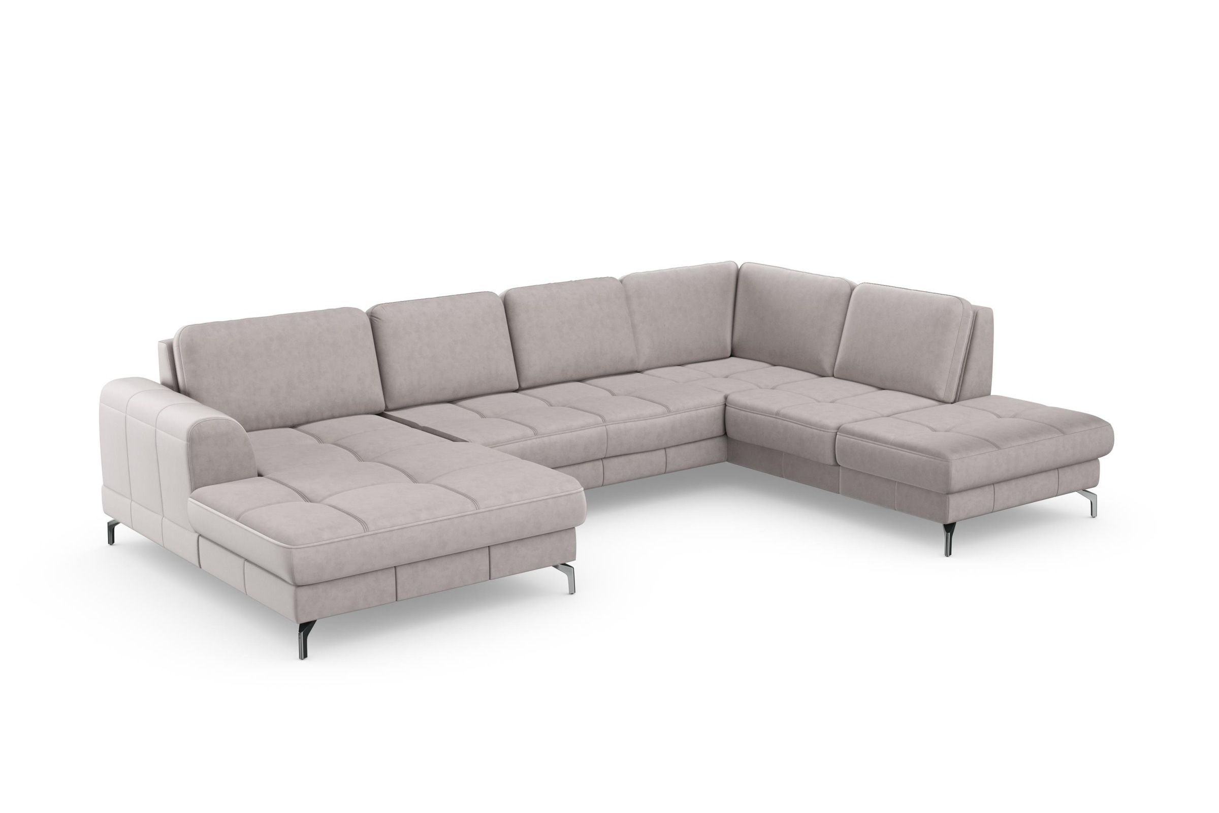 sit&more Wohnlandschaft »Bendigo U-Form«, inklusive Sitztiefenverstellung, Bodenfreiheit 12 cm, in 2 Fußfarben