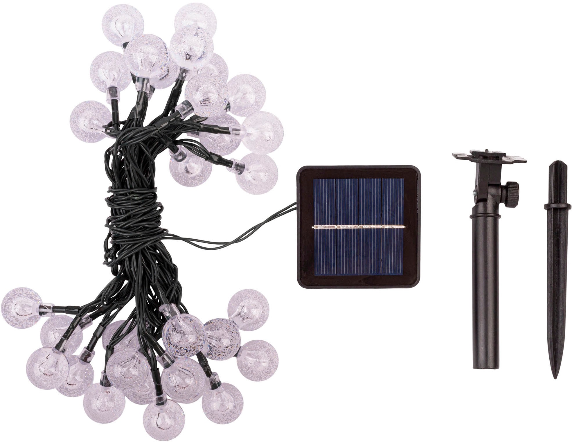 näve LED-Lichterkette »Becul«, 50 St.-flammig, Solar, 50 Leuchtkugeln, 8 Leuchtmodi per Fernbedienung inkl., Timer