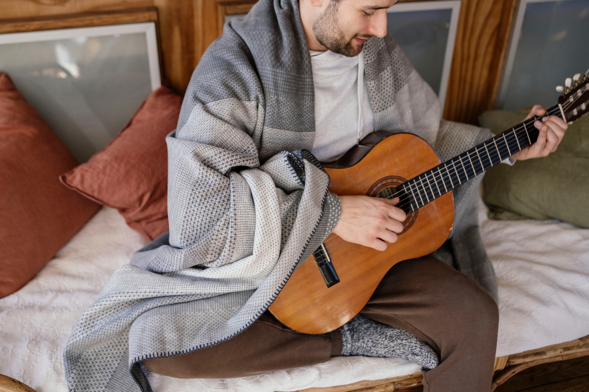 IBENA Wohndecke »Kitale«, im Streifen-Design, nachhaltig aus Bio-Baumwolle, Kuscheldecke