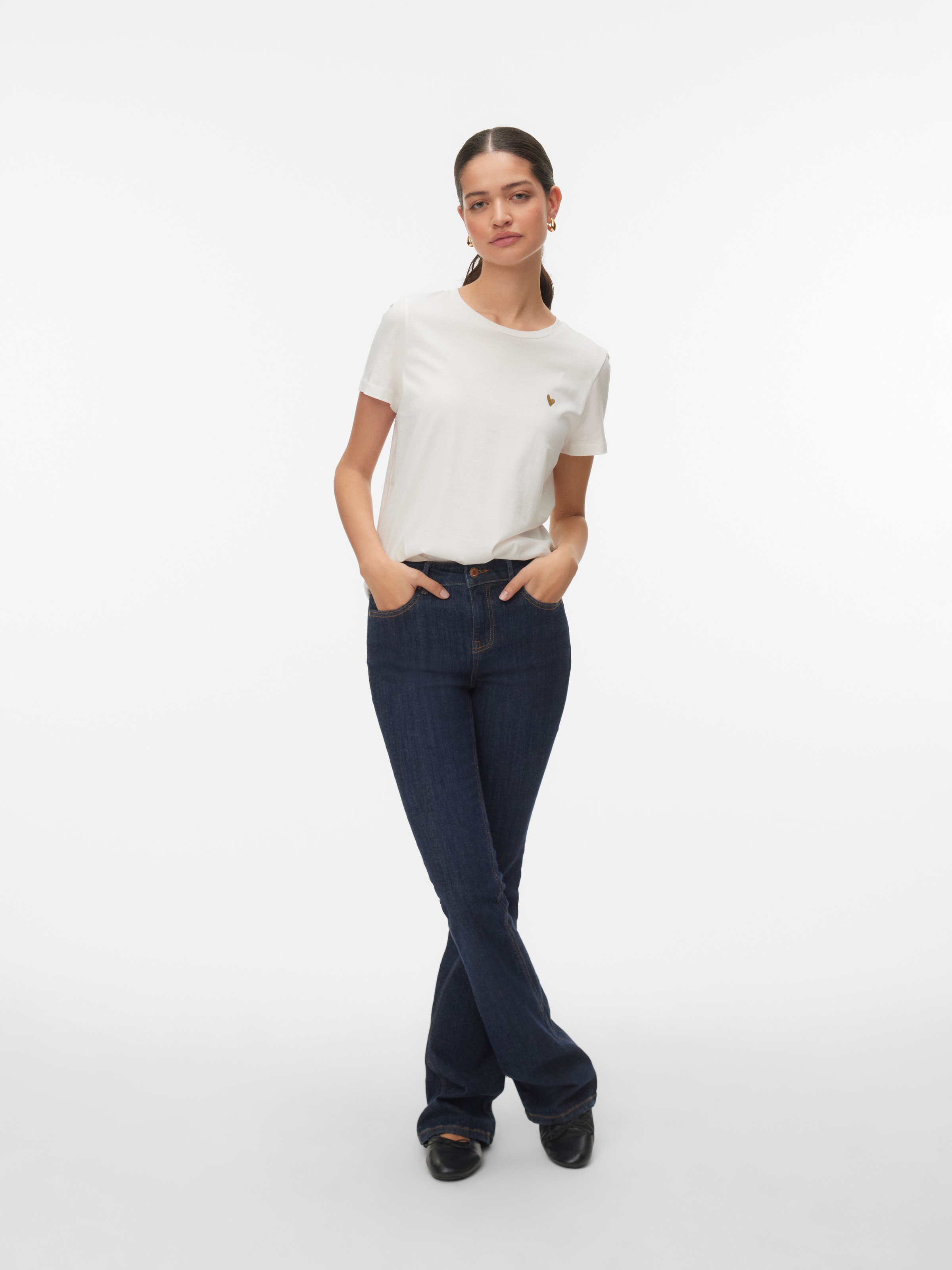 Vero Moda Kurzarmshirt »VMVIVA S/S O-NECK T-SHIRT JRS BTQ GA«
