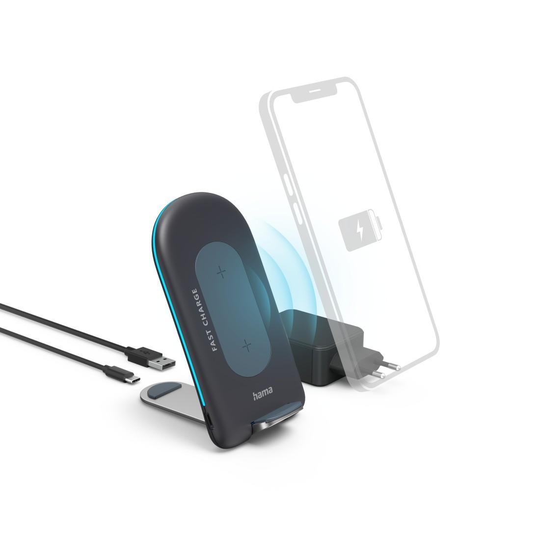 Hama Smartphone-Ladegerät »Wireless Charger Set QIFC15S 15W kabellose Smartphone Ladestation«