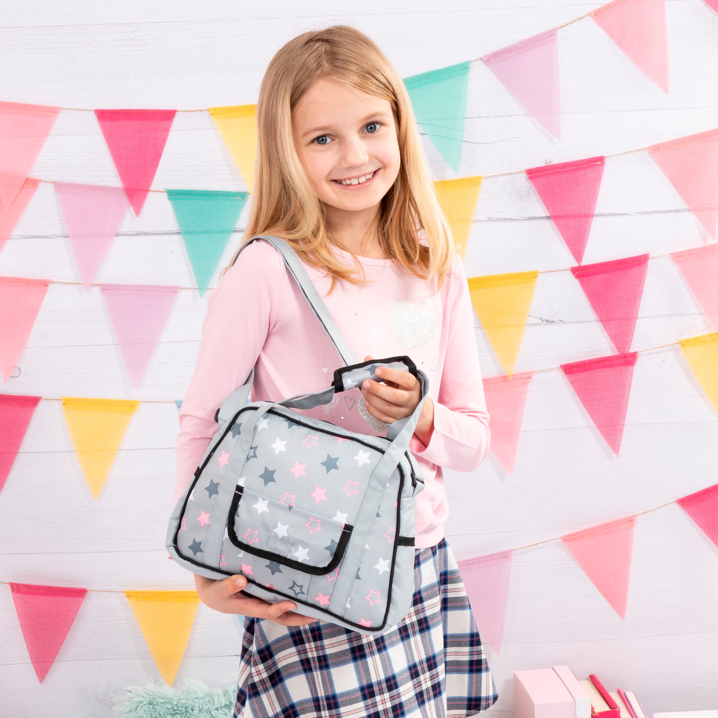 Bayer Puppen Wickeltasche »grau Sterne«