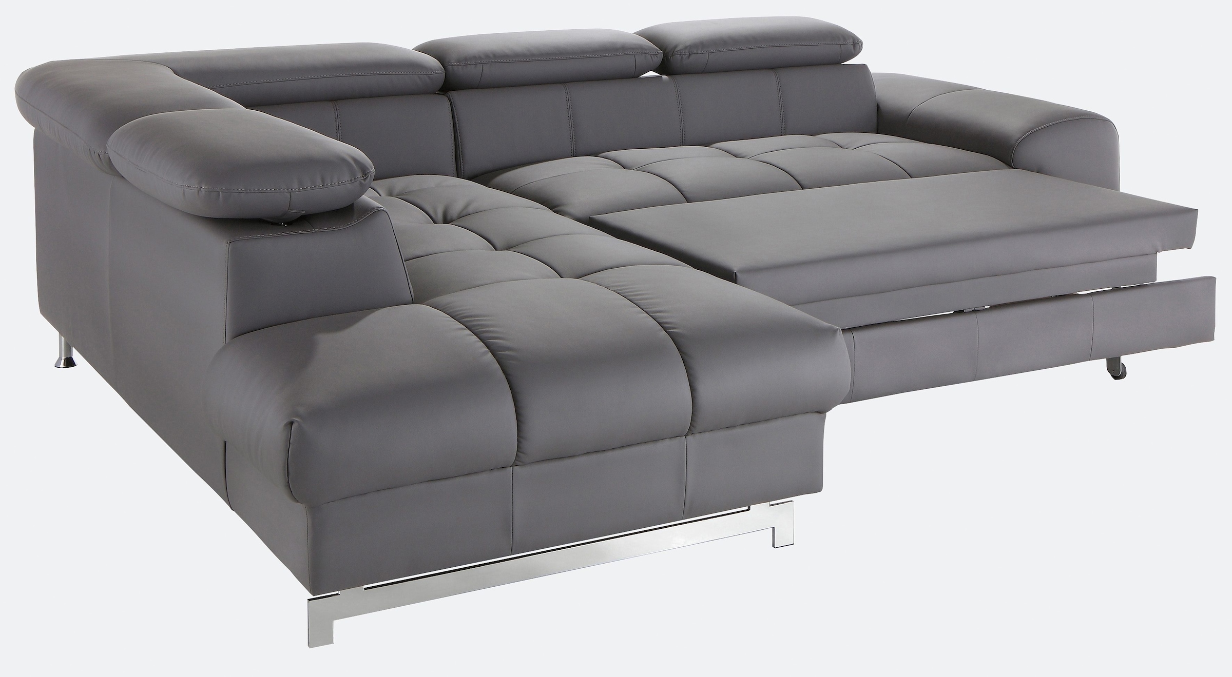 COTTA Polstergarnitur »Chef L-Form«, (Set), Set bestehend aus: Ecksofa mit Kopfteilverstellung & Hocker