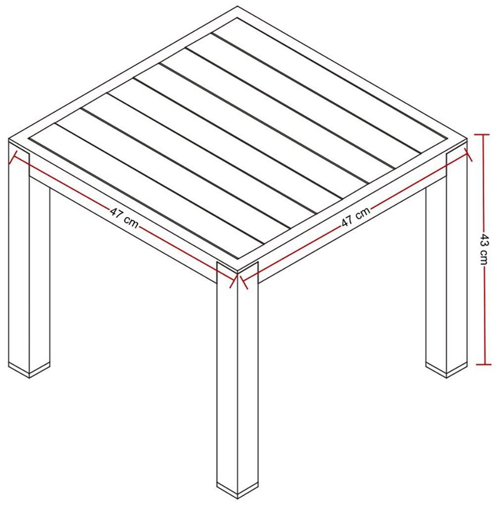 Destiny Beistelltisch 47x47x43 cm, Aluminium