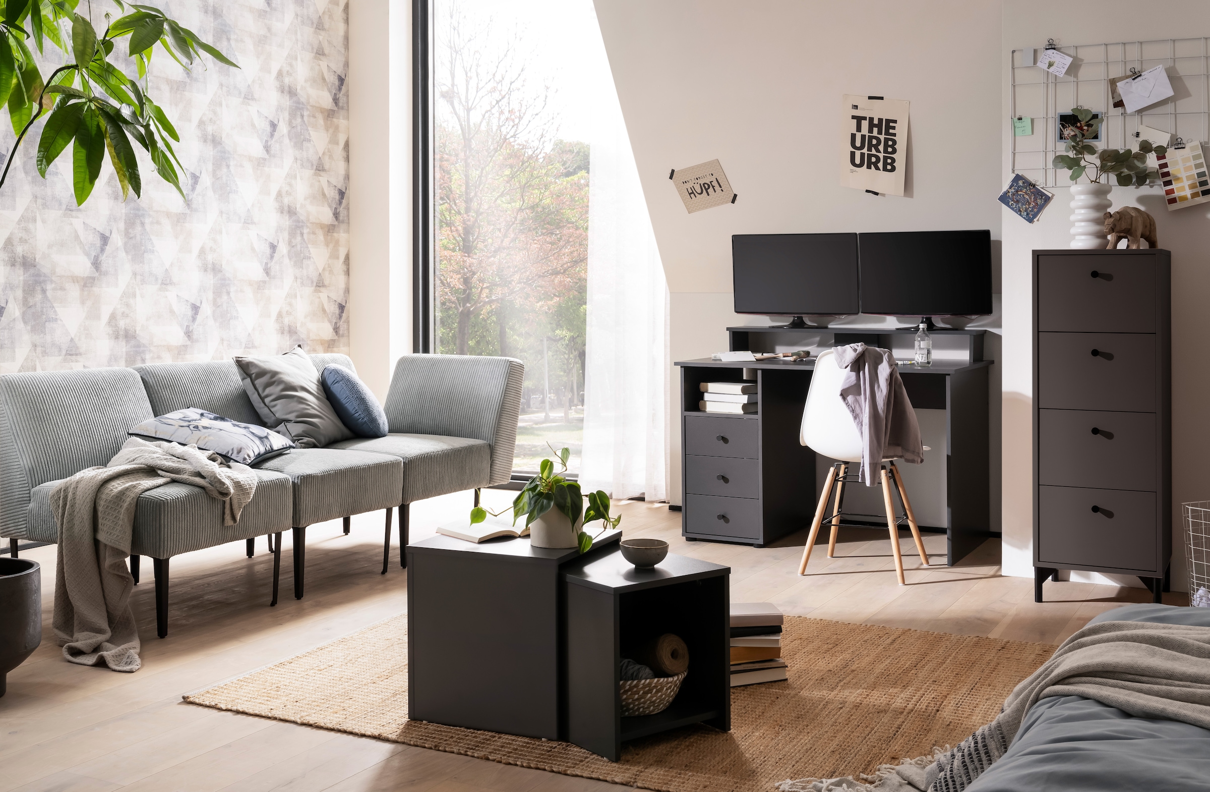 Schildmeyer Schreibtisch »Smash, Breite 115 cm«, 3 Schubladen mit Teilauszug und Metallbeschlägen