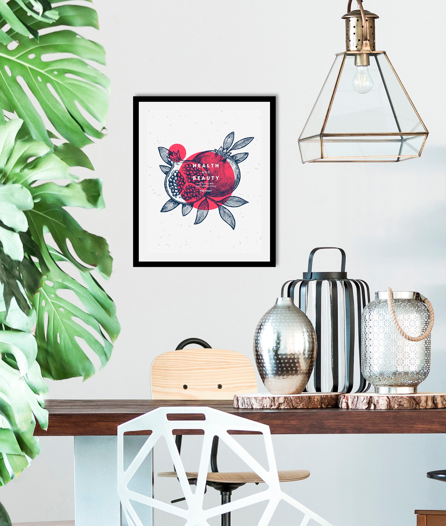queence Bild »Eslan«, Obst-Obst Bilder-Essen-Lebensmittel-Kunst-Schriftzug, günstig online kaufen