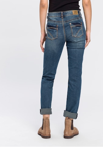 Arizona Gerade Jeans »Kontrastnähte«, Mid Waist kaufen