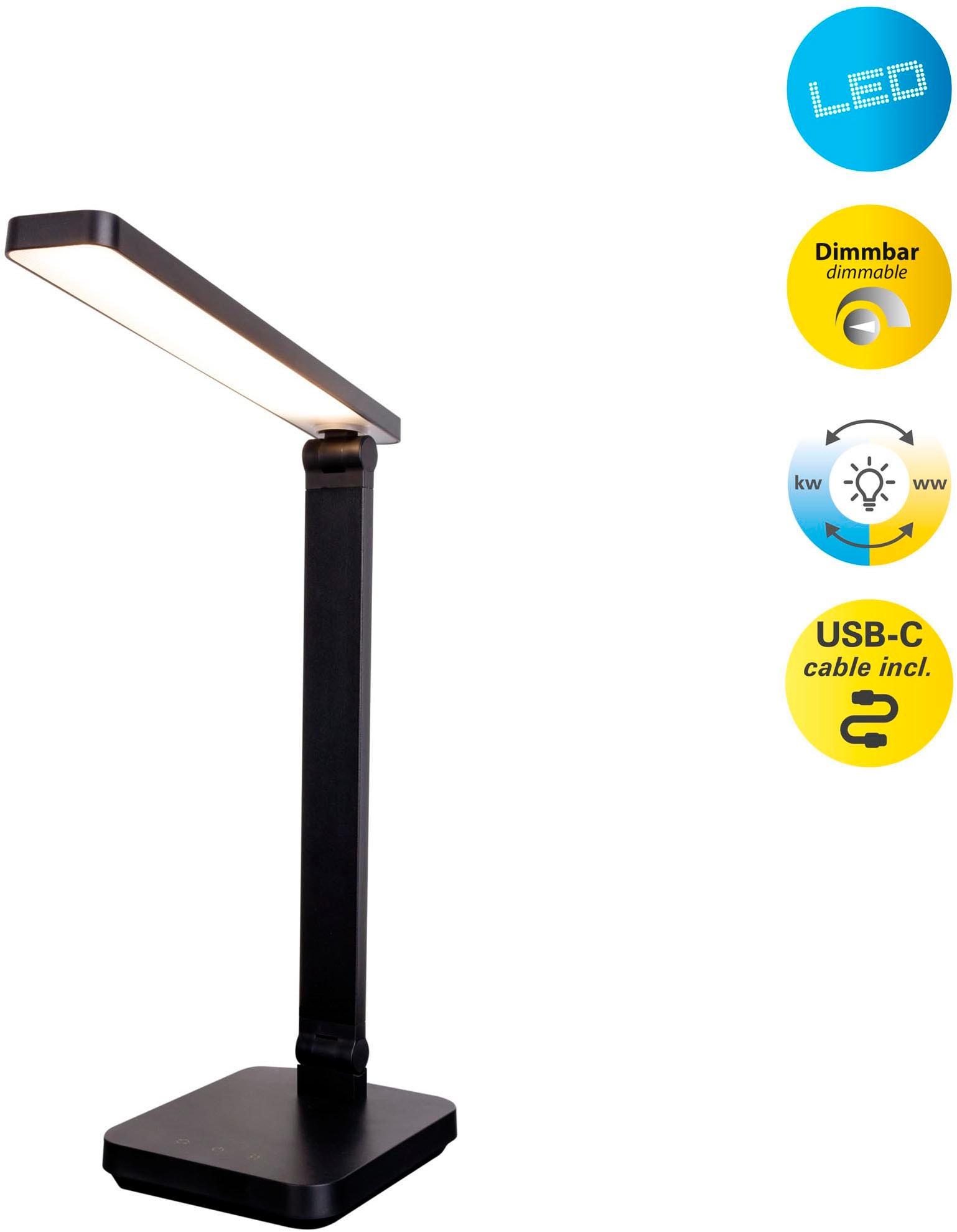 näve Tischleuchte »"MOVER" schwarz«, Leuchtmittel LED-Modul   LED fest inte günstig online kaufen