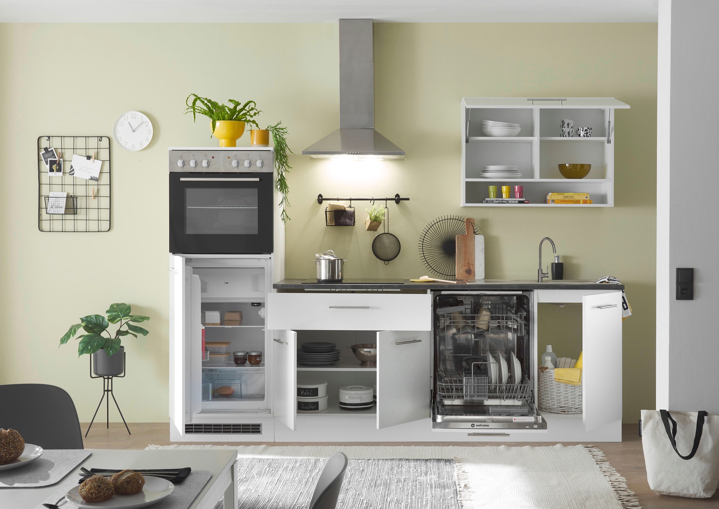 BASIC by Balculina Küchenzeile »Eddi« Breite 260 cm, wahlweise mit E-Geräten