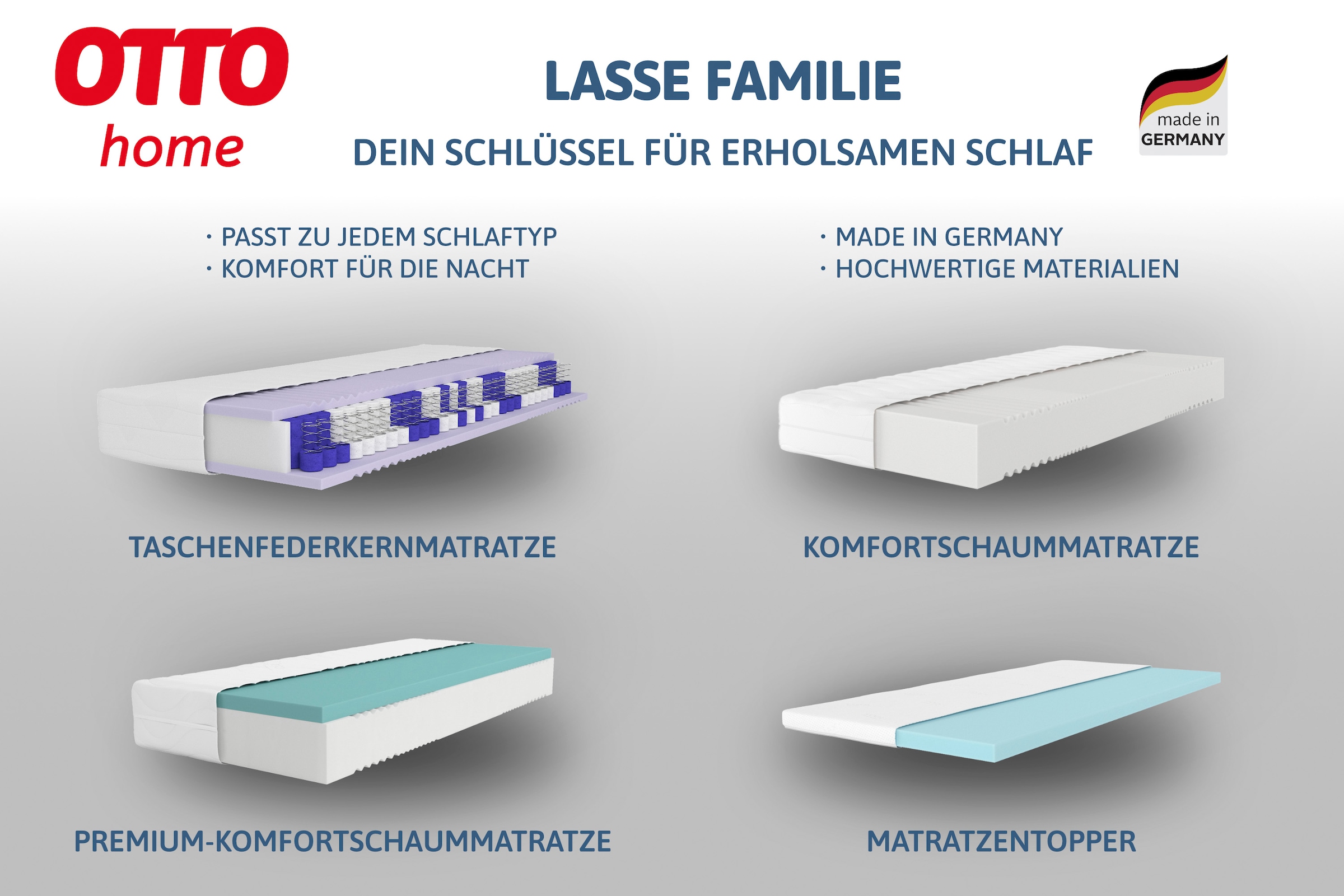 OTTO home Komfortschaummatratze »NEUHEIT, PREMIUM Lasse, Matratze 90x200 cm & weitere Größen« 28 cm hoch 1 Stk. tlg. Wendematratzen H2-H4, ergonomisch, atmungsaktiv, langlebige Qualität