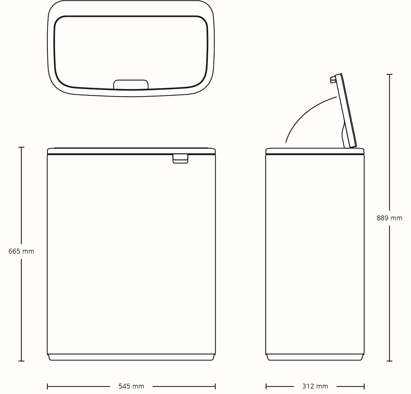 Brabantia Mülleimer »Bo Touch Bin, 60L«, Soft-Touch-Öffnungssystem