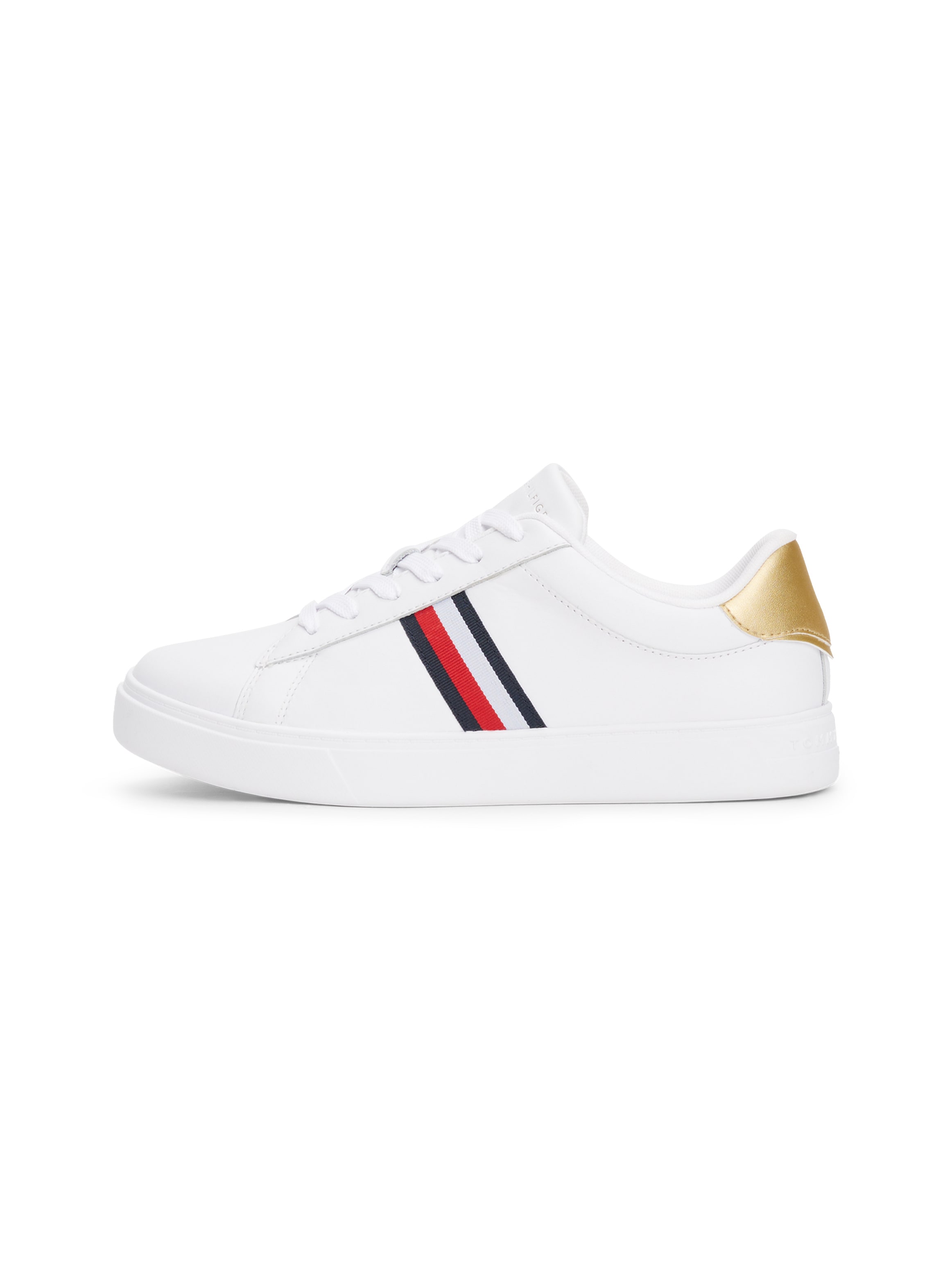 Tommy Hilfiger Plateausneaker »ESSENTIAL COURT SNEAKER STRPS«, Freizeitschuh, Halbschuh, Schnürschuh mit typischen Streifen