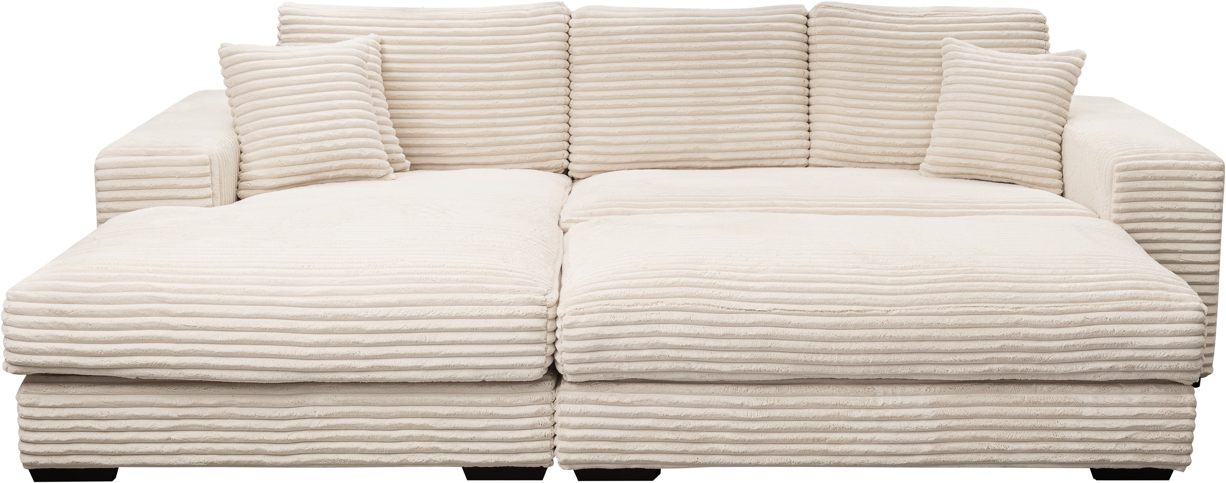 WERK2 Polstergarnitur »Eden L-Form + Hocker. Mega Couch Breite 286cm, Cord« günstig online kaufen