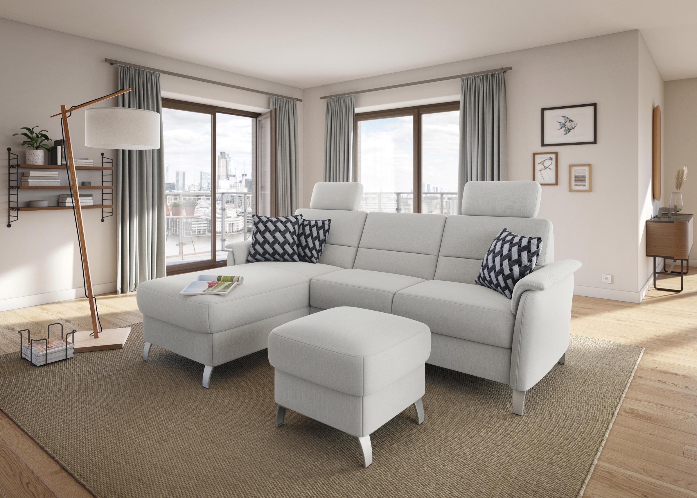 sit&more Ecksofa »Palmera L-Form, B: 244 cm« optional Bettfunktion & Bettka günstig online kaufen