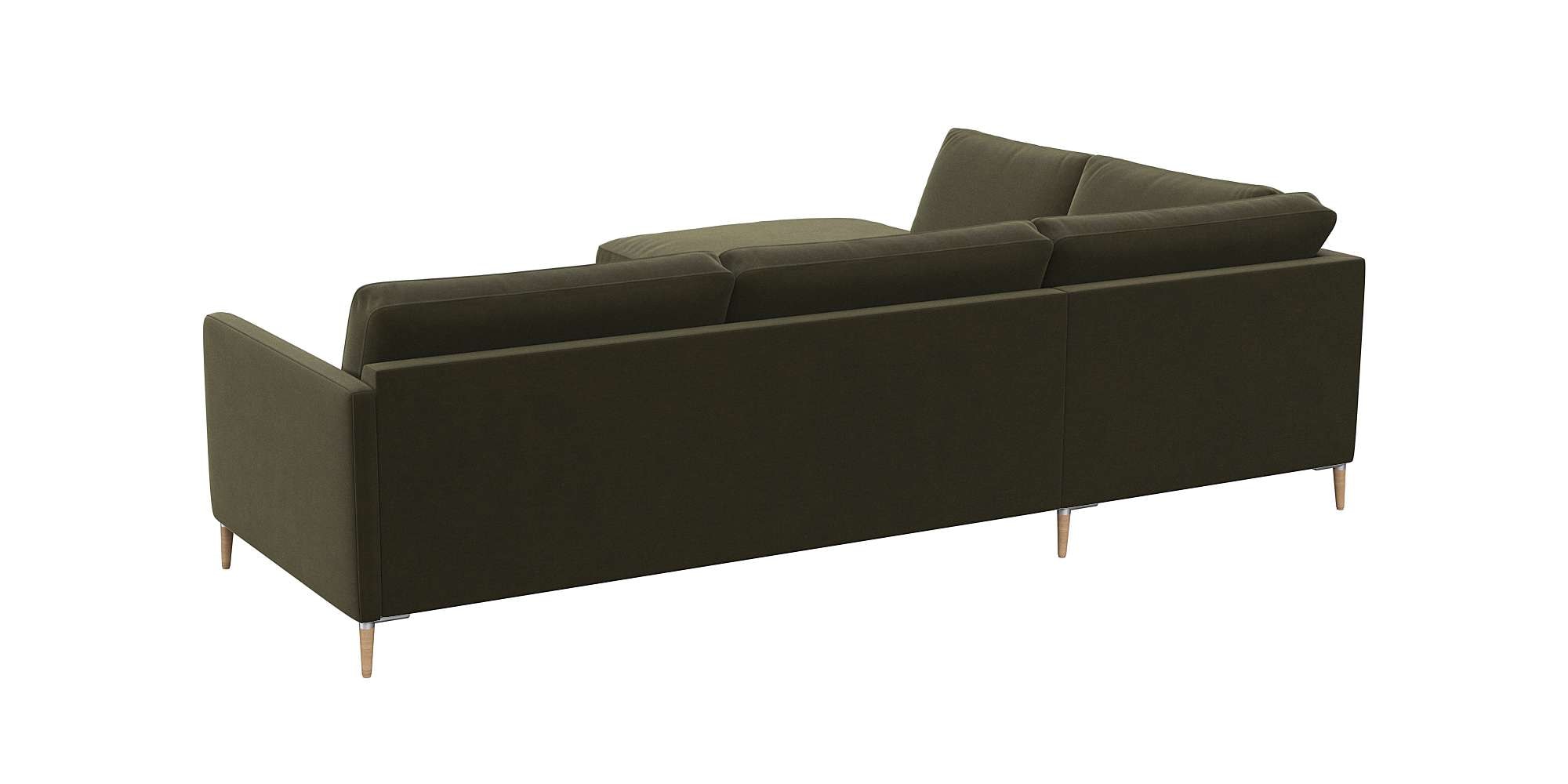 FLEXLUX Ecksofa »Fiore, L-Form«, schmale Armlehnen, Kaltschaum, Füße Alu+ Eiche