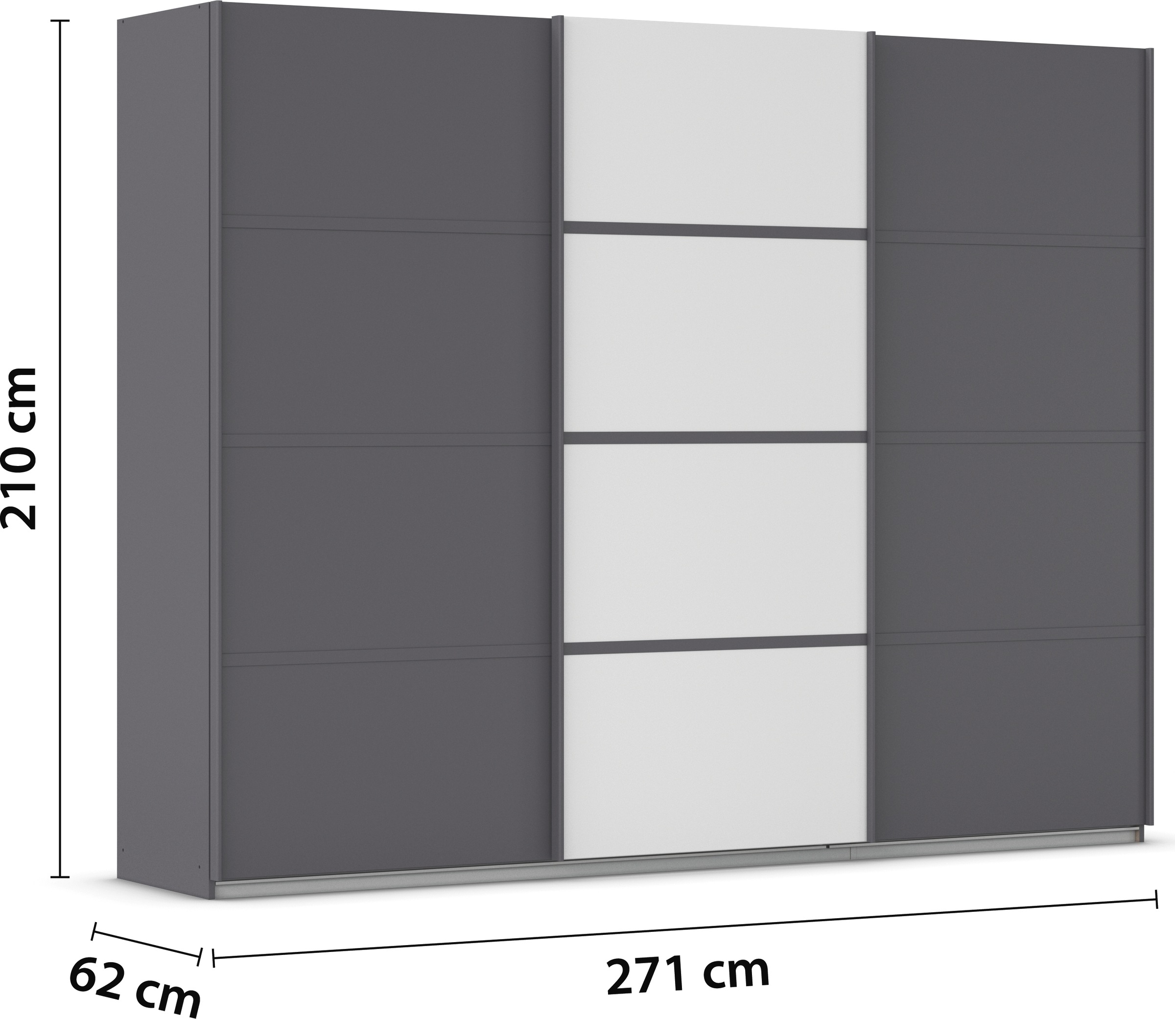 rauch Kleiderschrank »Schwebetürenschrank OTTO´s Choice Garderobe Schrank TOP ANGEBOT Avola«, (in 3 verschiedenen Ausstattungen BASIC/CLASSIC/PREMIUM), mit eleganten Zierleisten in Chrom, Schwarz oder Weiß MADE IN GERMANY