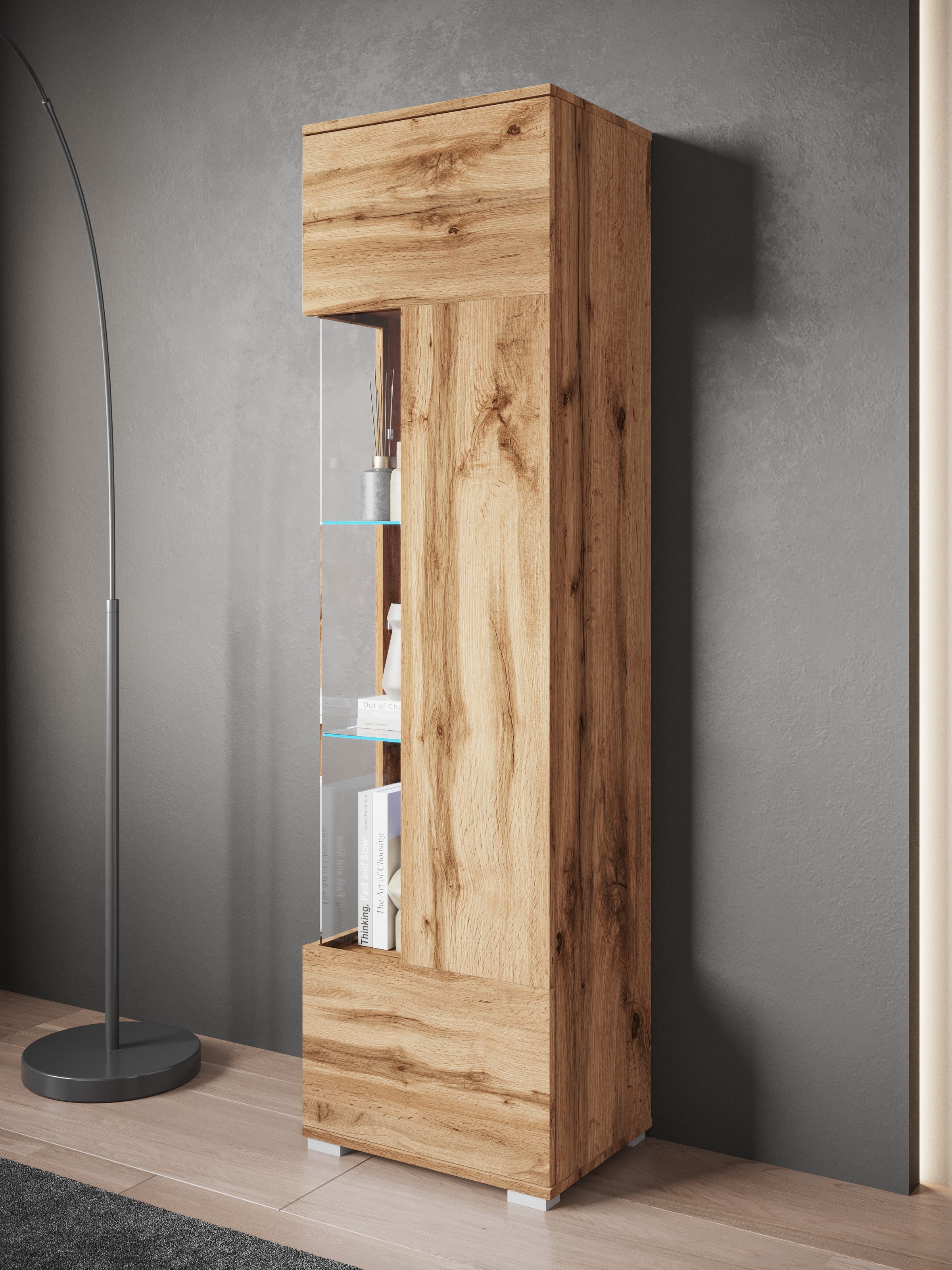 INOSIGN Vitrine »Kenia, stehend und hängend, Türanschlag wechselbar«, (1 St.), Vitrineschrank mit Glastüren 160 cm Höhe