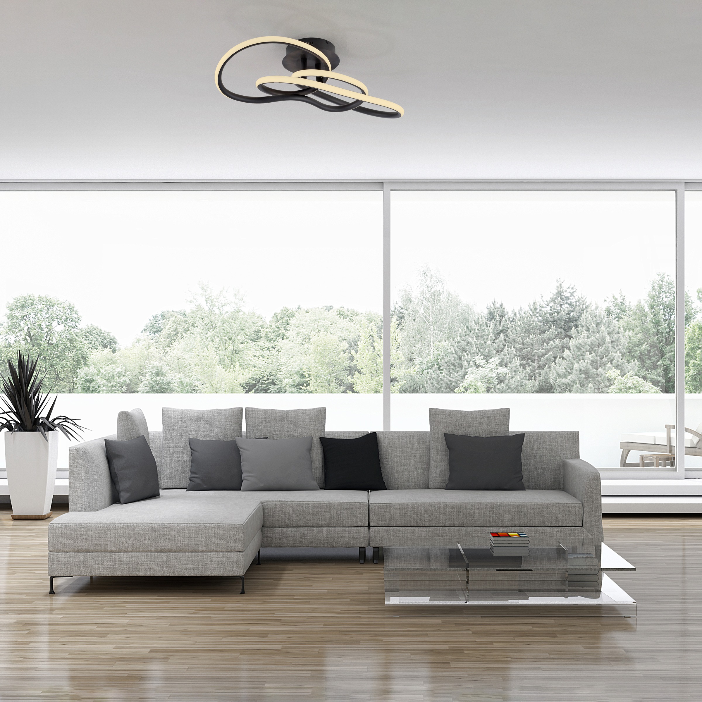 Paul Neuhaus LED Deckenleuchte »TWIST« LED-Board 1 Stk. Warmweiß Stufenlos günstig online kaufen